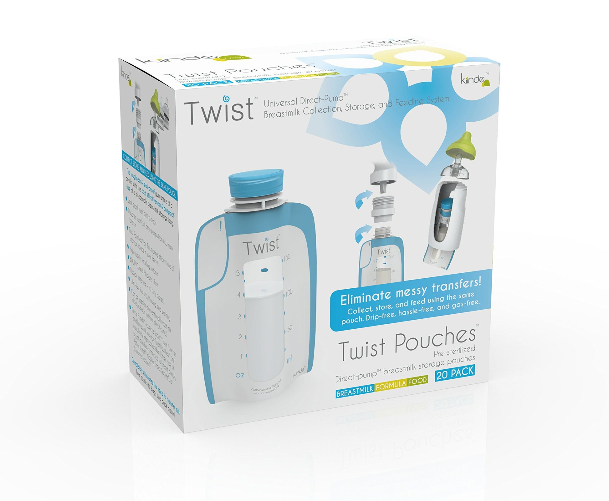 Bolsa de Almacenamiento de Leche Materna Kiinde 6 oz Pack de 20