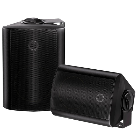 Herdio Altavoces 4 Pulgadas para Interiores y Exteriores, Resistentes al Agua, para terraza, Montaje en Pared, Altavoces, Negro