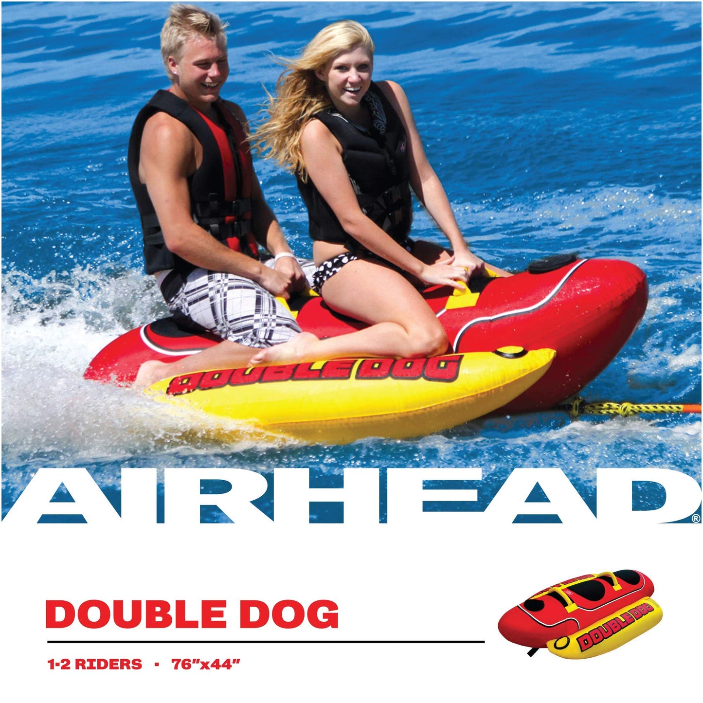 Kwik Tek AIRHEAD HD-2 Double Dog 2 Passenger Towable