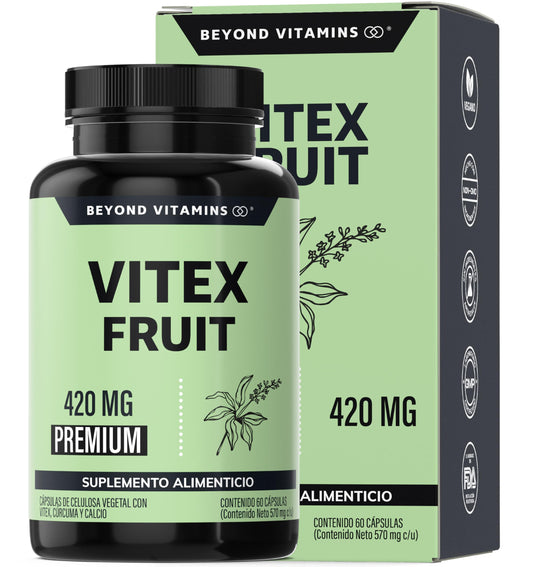 Beyond Vitamins | Vitex Fruit 420mg | Vegano | 1 cápsula al día, 2 meses de consumo
