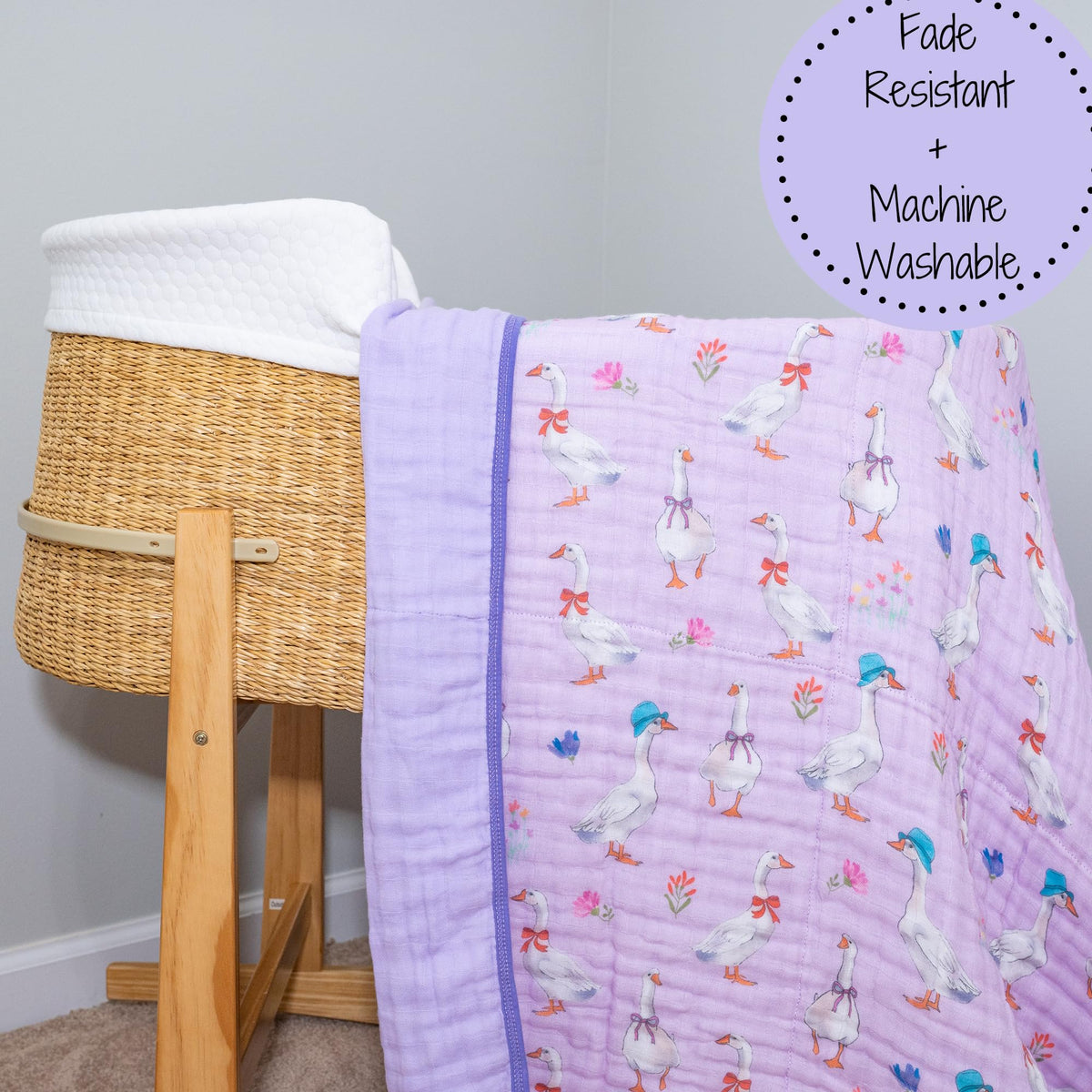 LollyBanks Manta para bebé, edredón 100% algodón de muselina para niños y niñas, edredón para niños de 47 x 47 pulgadas, edredón suave y acogedor de 6 capas para recién nacidos, edredón ligero para