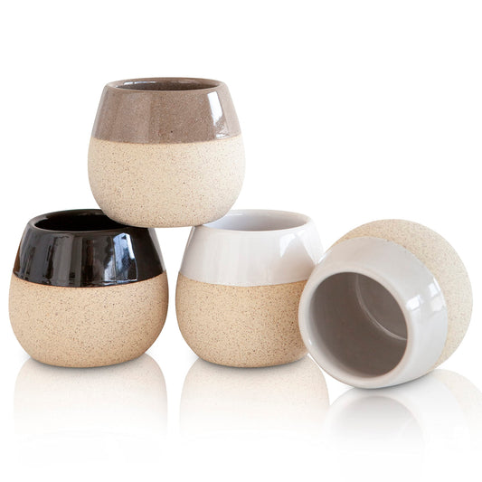 Amarcado Juego de Tazas de Café Expreso de Cerámica - 4 Unidades de 2.8 Onzas - Para Nespresso - Vasos y Accesorios de Café