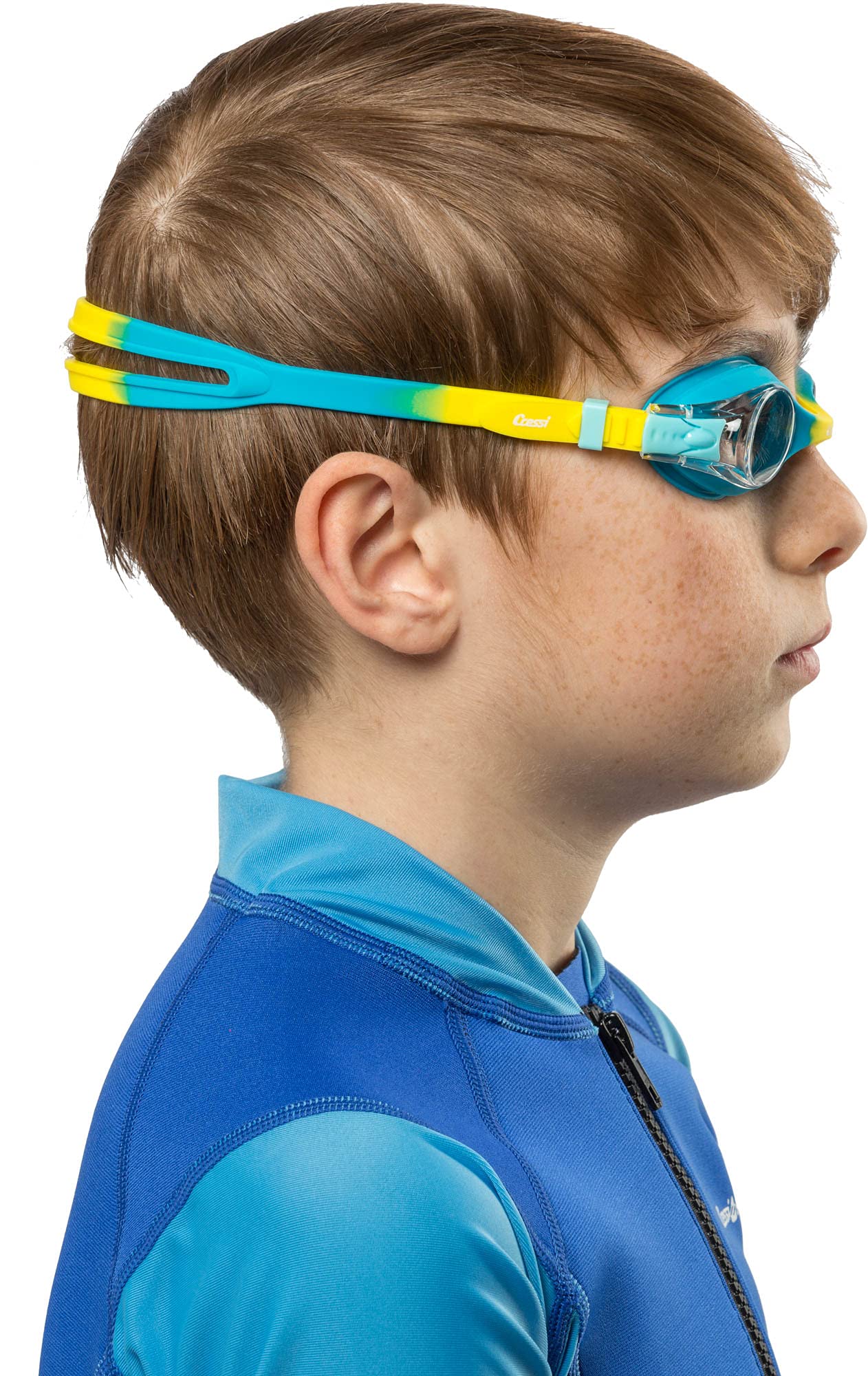 Cressi Dolphin 2.0, Azure/Amarillo, Clear Lens, Talla única