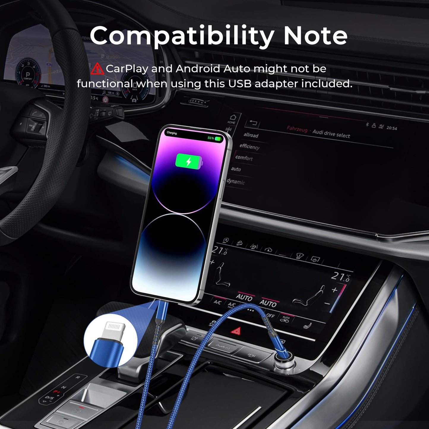 Basesailor Cable USB C a 3M con Adaptador USB A,Cable Tipo C Cargador Carga Rápida PD para iPhone 11 12 13 14 Mini Pro,2020,SE,Airpods 3,iPad 8 9 Generation 2021 2022