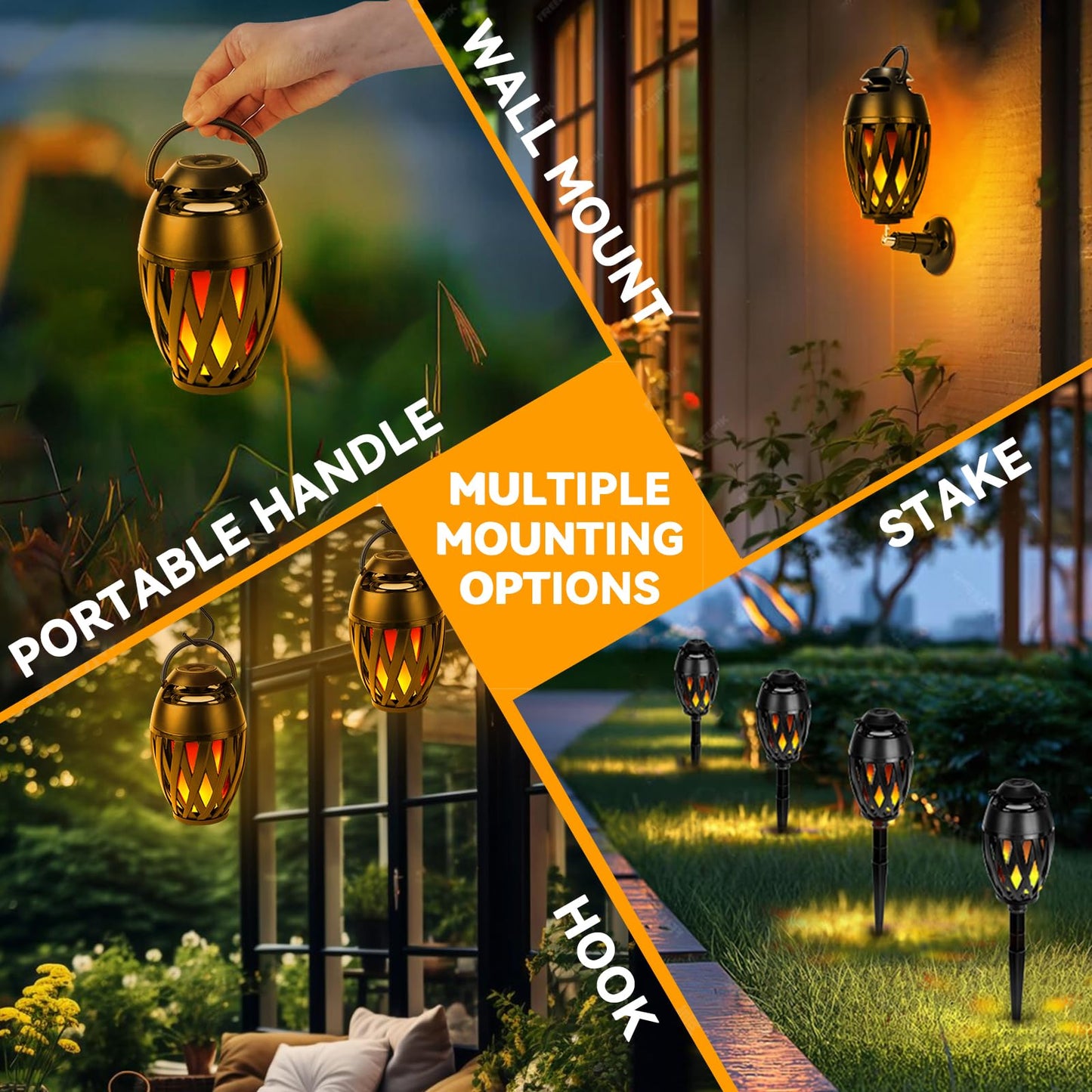 Altavoz Bluetooth para exteriores con efecto de llama parpadeante LED, regalo para hombres, sonido estéreo HD, IPX5, impermeable, portátil, antorcha Tiki, decoración para fiestas, patio, jardín con