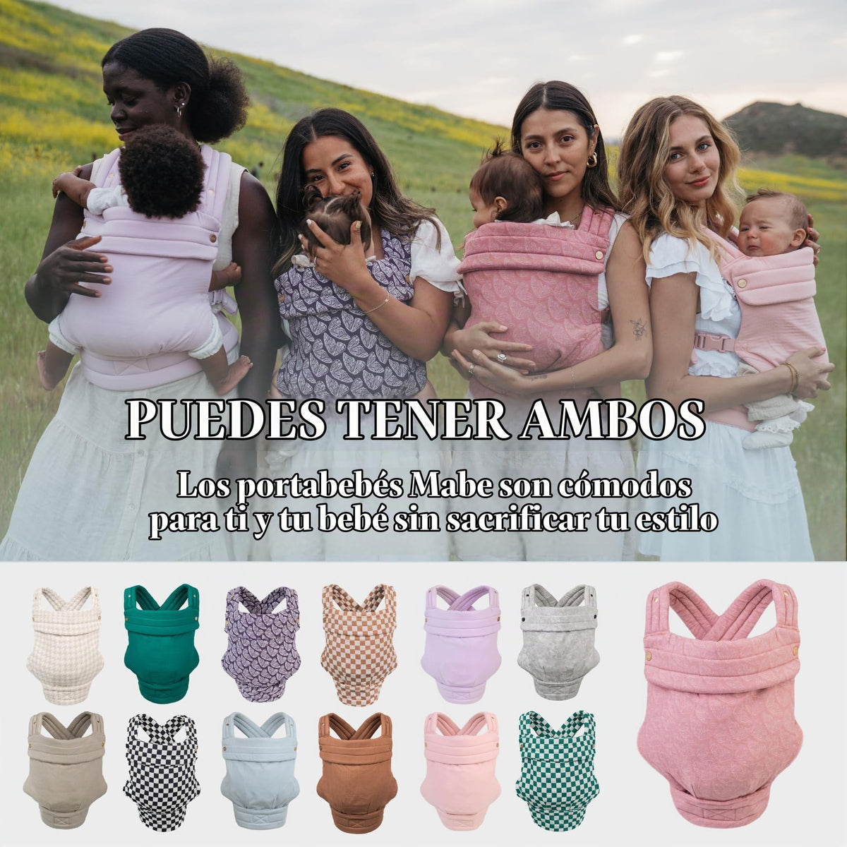Mabē Monarch - Portabebés ergonómico, de algodón de alta calidad, estructura suave, para recién nacidos a niños pequeños, diseño saludable para la cadera, 3 posiciones de transporte (7-35 libras