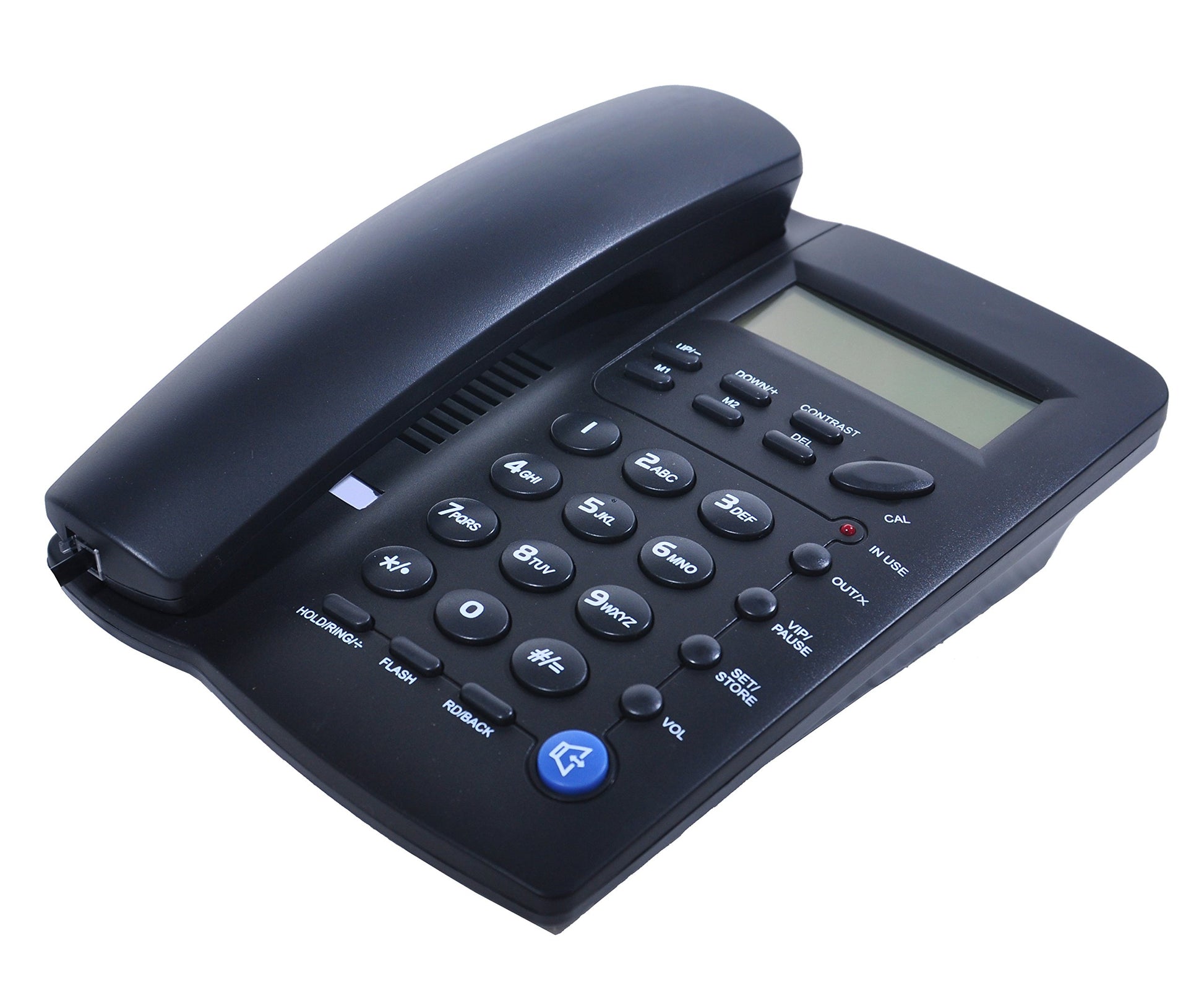 ORNIN Y043 Corded Telephone with Speaker, Display, Basic Calculater and Caller ID, Black
