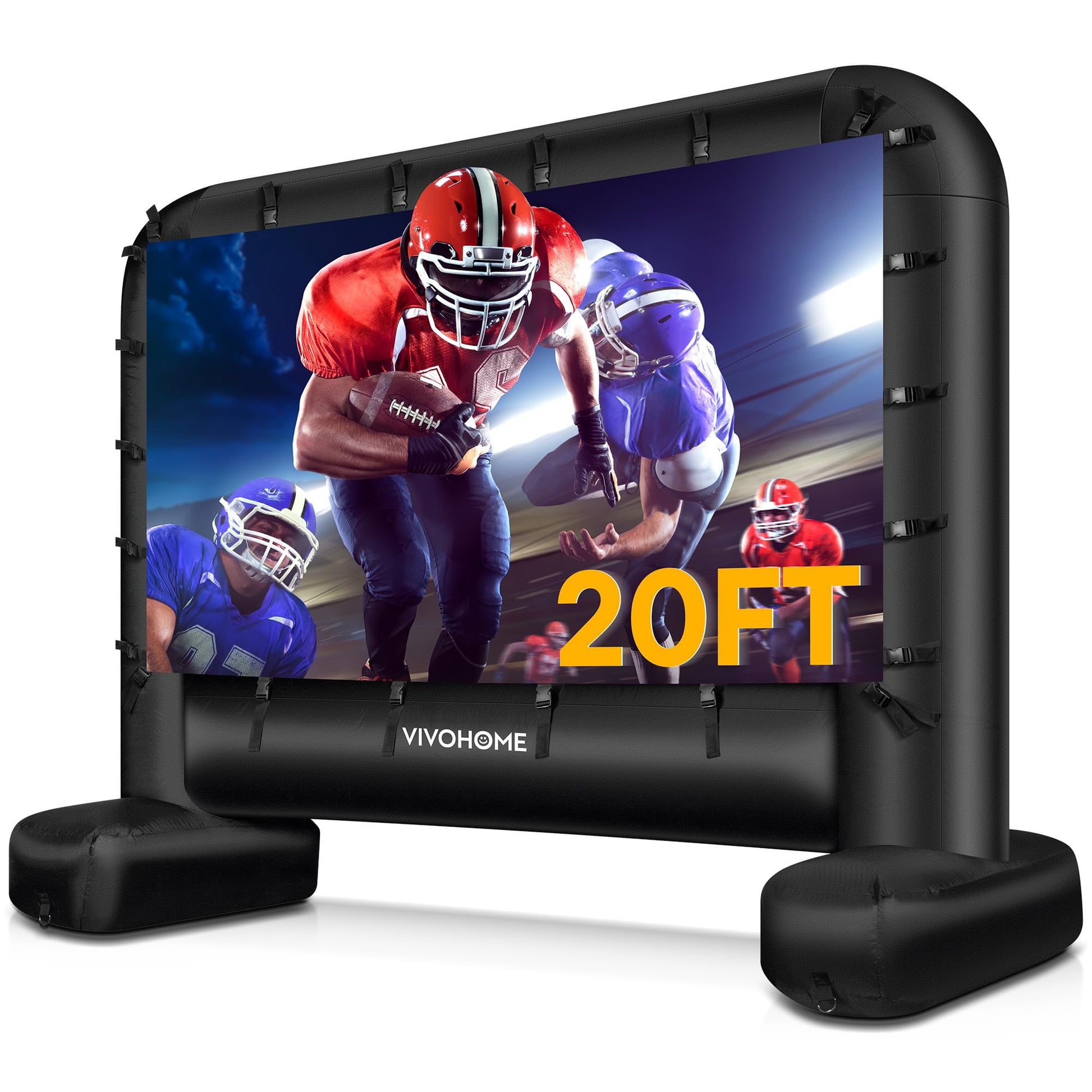 VIVOHOME visualización de proyector inflable de 20 pies para exteriores, visualización de película soplada para uso al aire última intervensión, visualización de TV grande con bolsa de transporte para