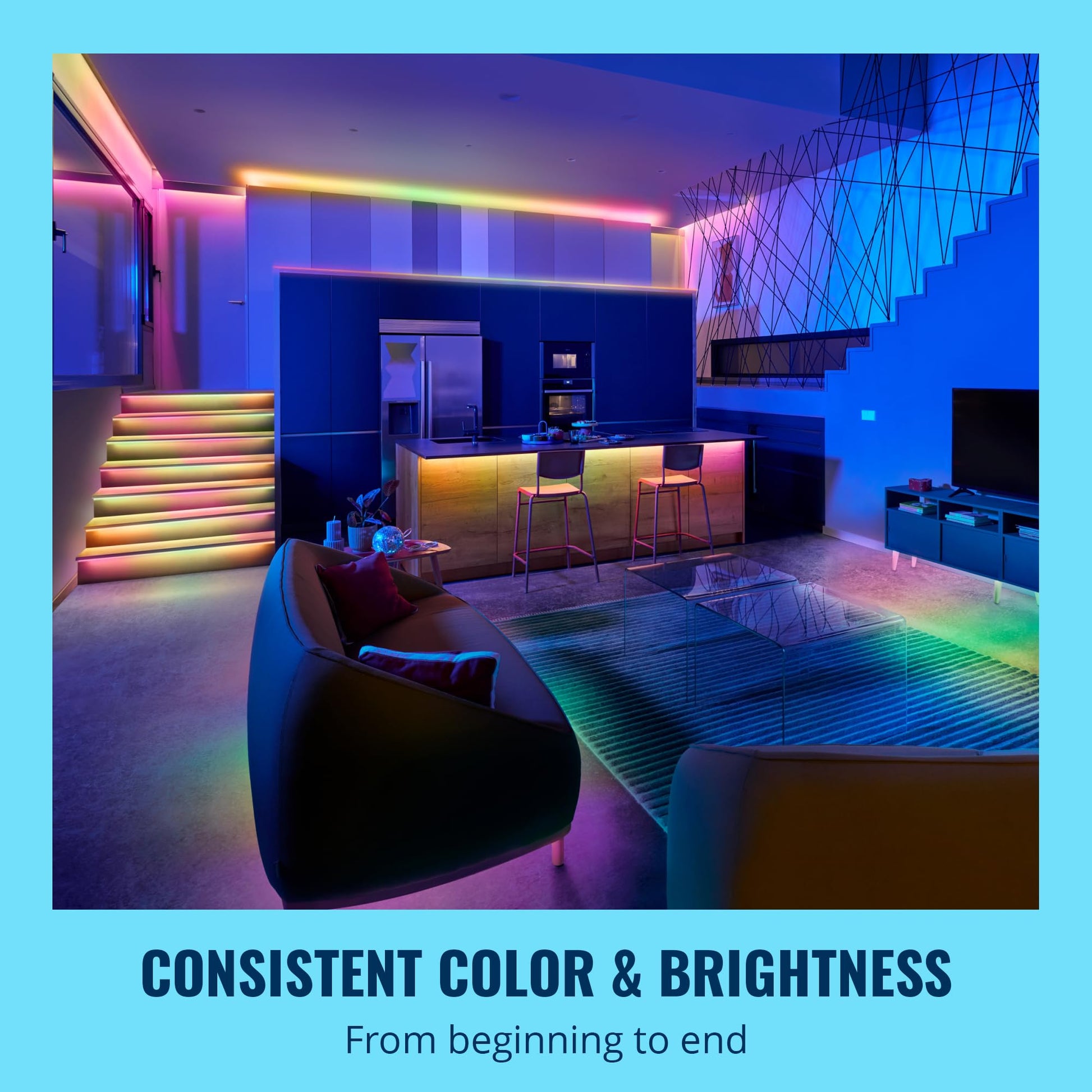 Tira de Luz LED WiZ Connected Multicolor Control de Voz para Hogar Inteligente