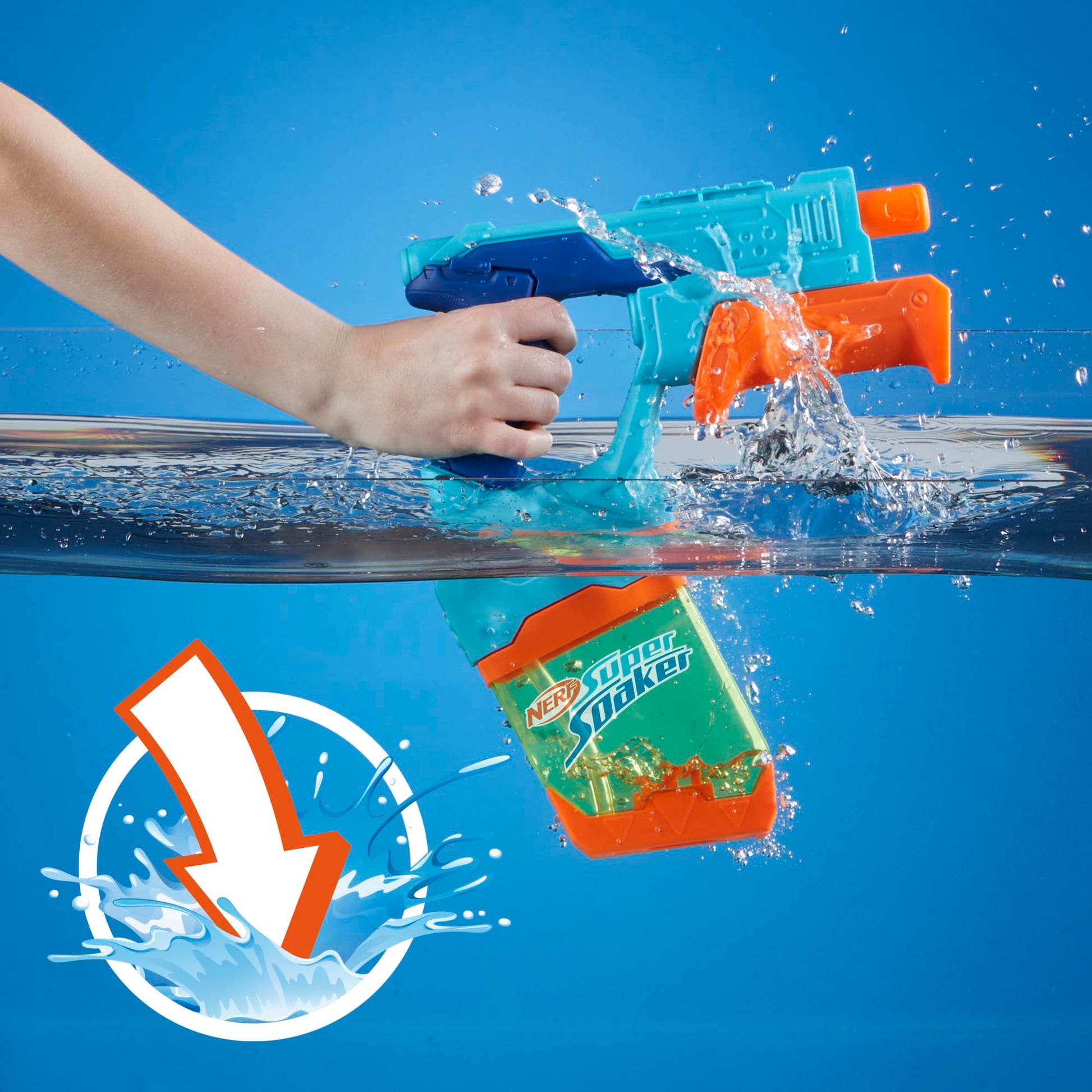 NERF Hasbro Super Soaker Pack Doble Dunk-Fill - Set de 2 lanzadores de Agua fáciles de llenar con Tanques de 300 ml - Juegos de Agua para niños y niñas