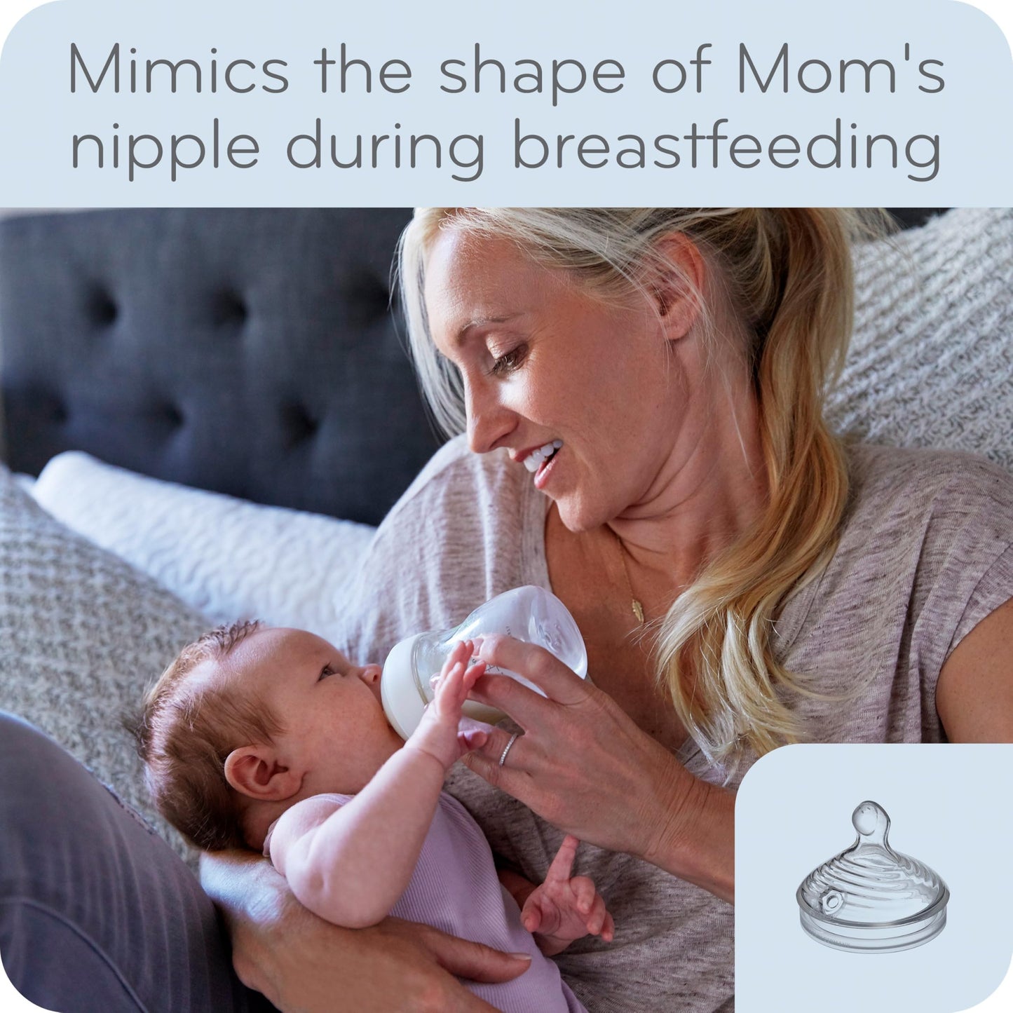 NUK Simply Natural Biberón con SafeTemp, 9 onzas, paquete de 3