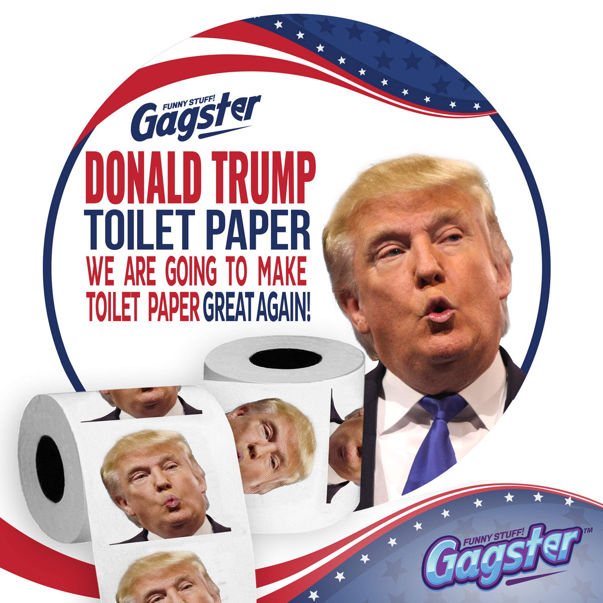 Papel Higiénico Donald Trump Imagen a Todo Color Regalo Político Divertido