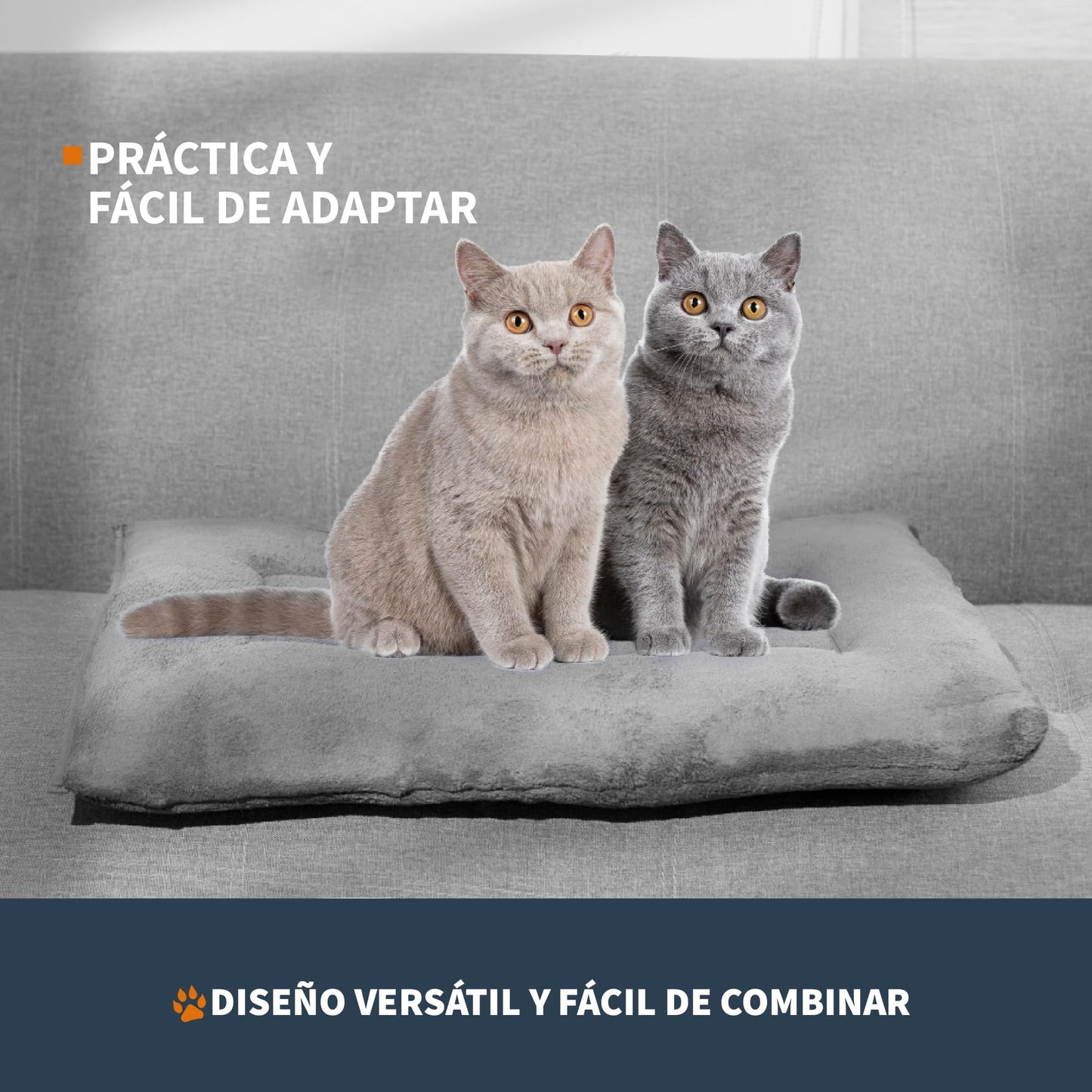 Cama para Mascotas PET TO BED Gris Suave Esponjosa Térmica Lavable