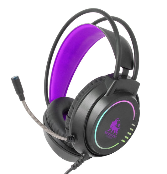 Diadema Gamer Necnon Fucsia Alta Fidelidad Audio Envolvente con Micrófono Omnidireccional RGB