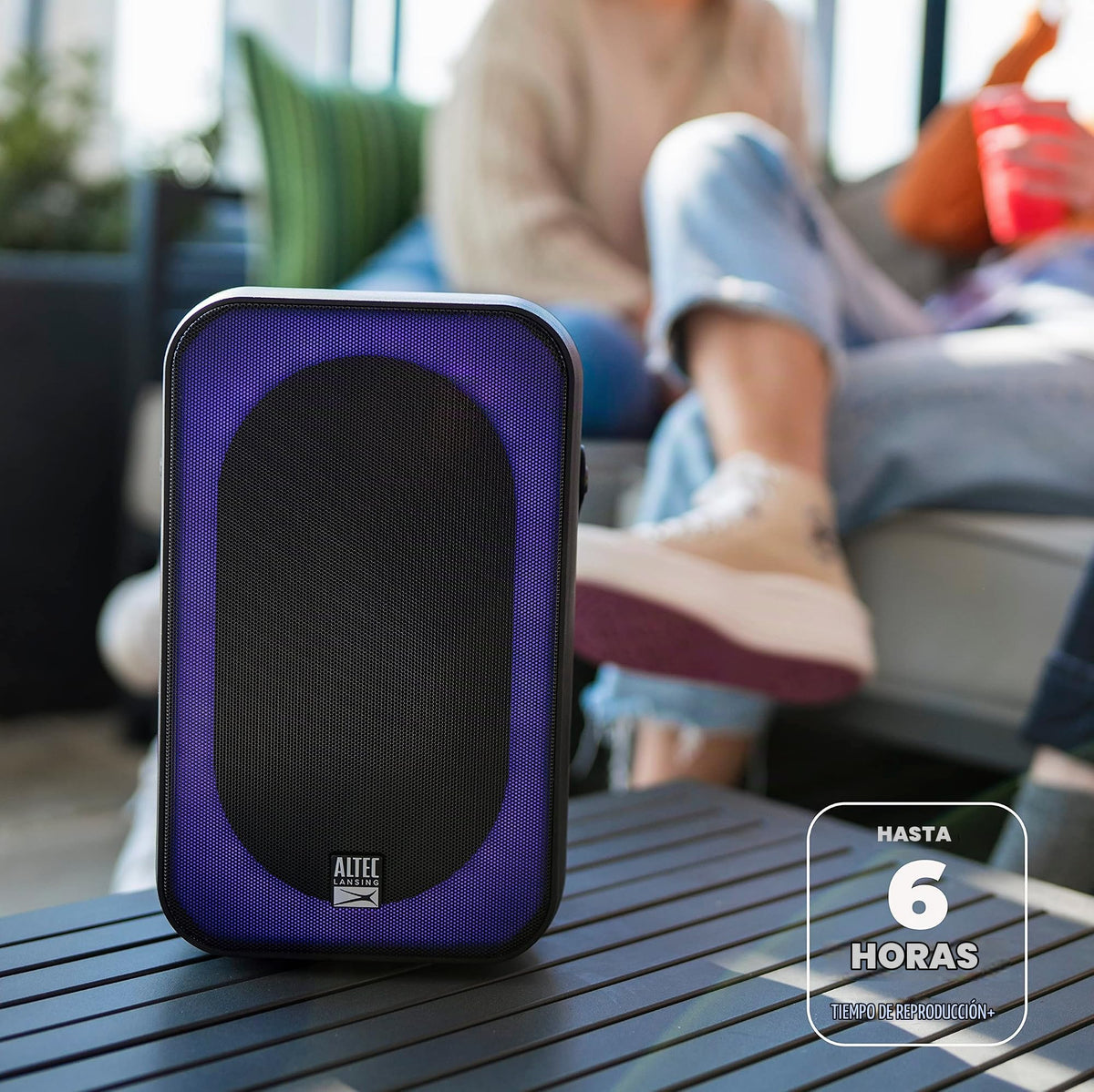 Altavoz Inalámbrico Altec Lansing Negro 60W Bluetooth con Sincronización de Fiesta y Modos LED Multiples