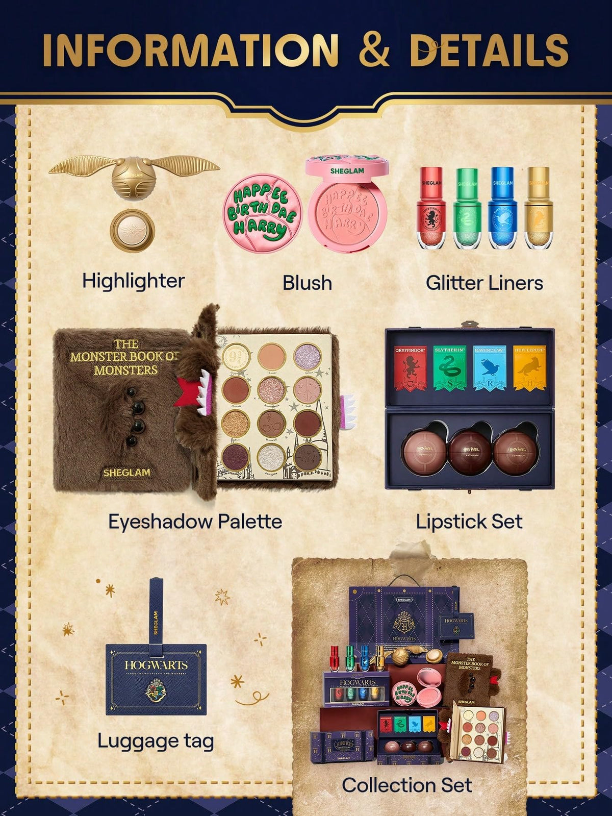 Caja de Maquillaje Harry Potter SEGUNDA EDICION x SHEGLAM original colección completa Make Up
