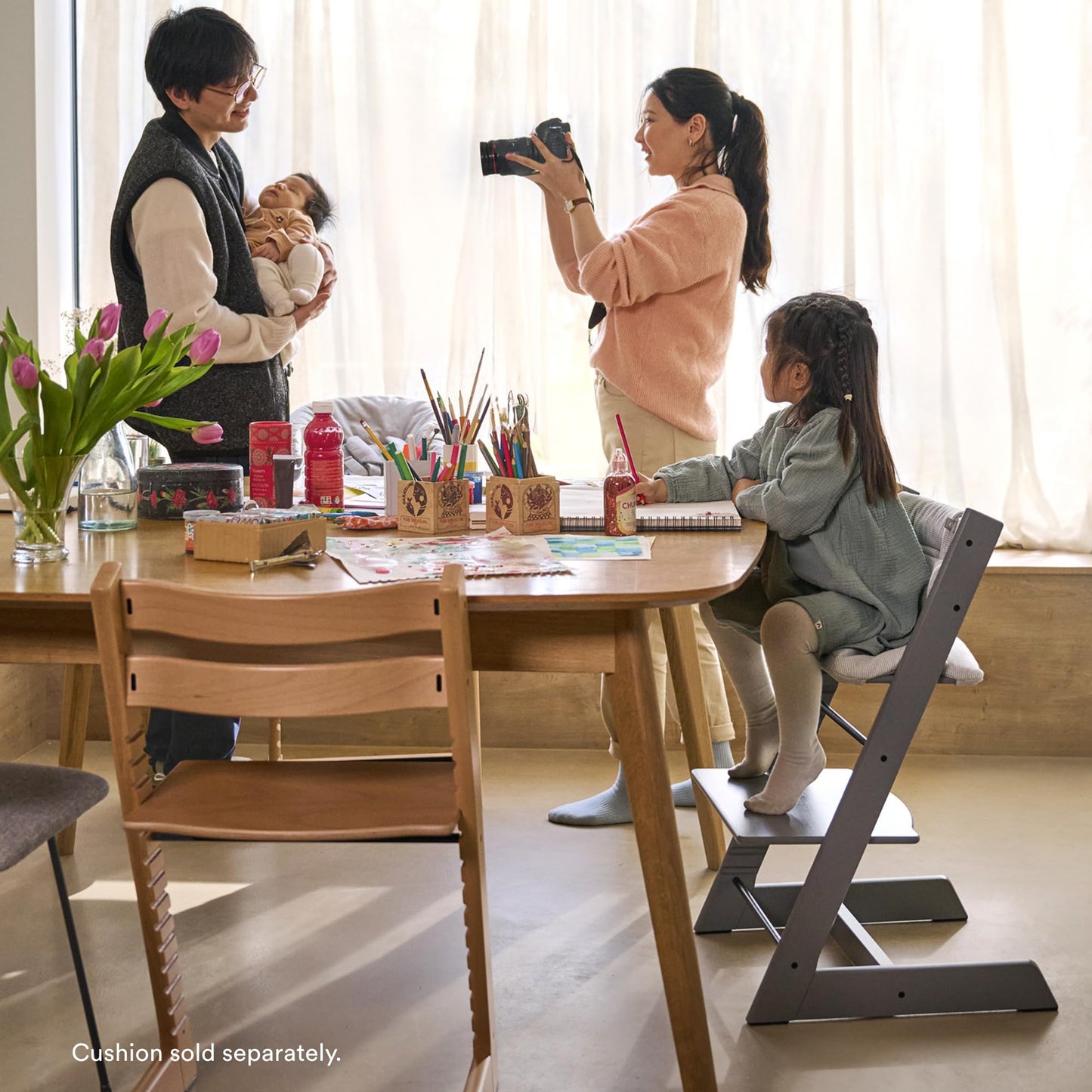 Silla Tripp Trapp de Stokke, Silla ajustable, evolutiva para recién nacidos, niños y adultos - Práctica, cómoda y ergonómica - Diseño atemporal (Terracota)