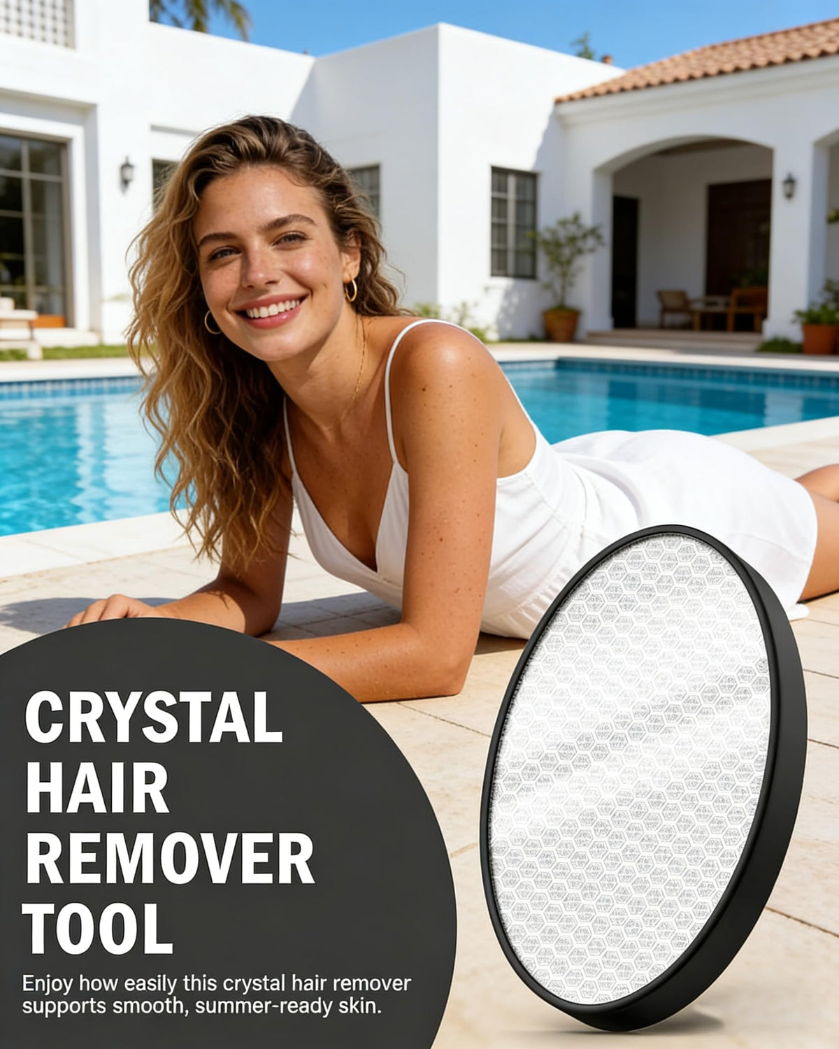 MINOCHI Depiladora de cristal premium, exfoliante indoloro para la depilación, depiladora de nanocristal para mujeres, afeitadora recortadora natural, suave y eficiente.