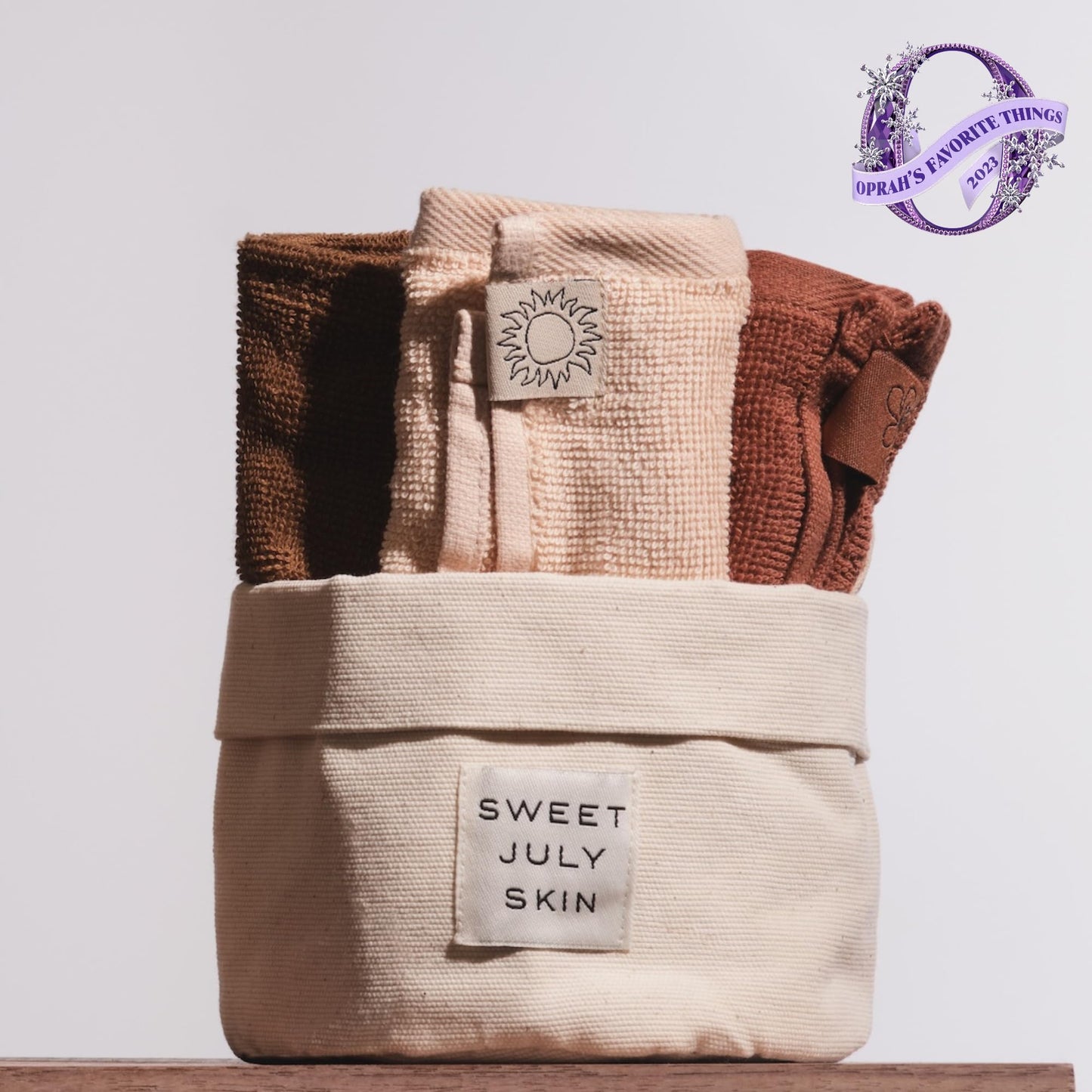 SWEET JULY SKIN Face Towel Set Day & Night, Makeup Removal, 100% Cotton, Soft, Absorbent, Daily Use, Pack of 6