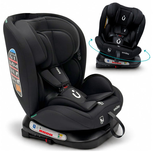 Autoasiento Amulay Negro Baku 360° ISOFIX i-Size 0 a 12 Años