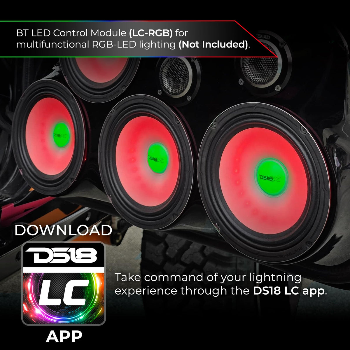 Altavoz de Rango Medio DS18 LED RGB Doble 250 W 6.5 Pulgadas 4 Ohmios