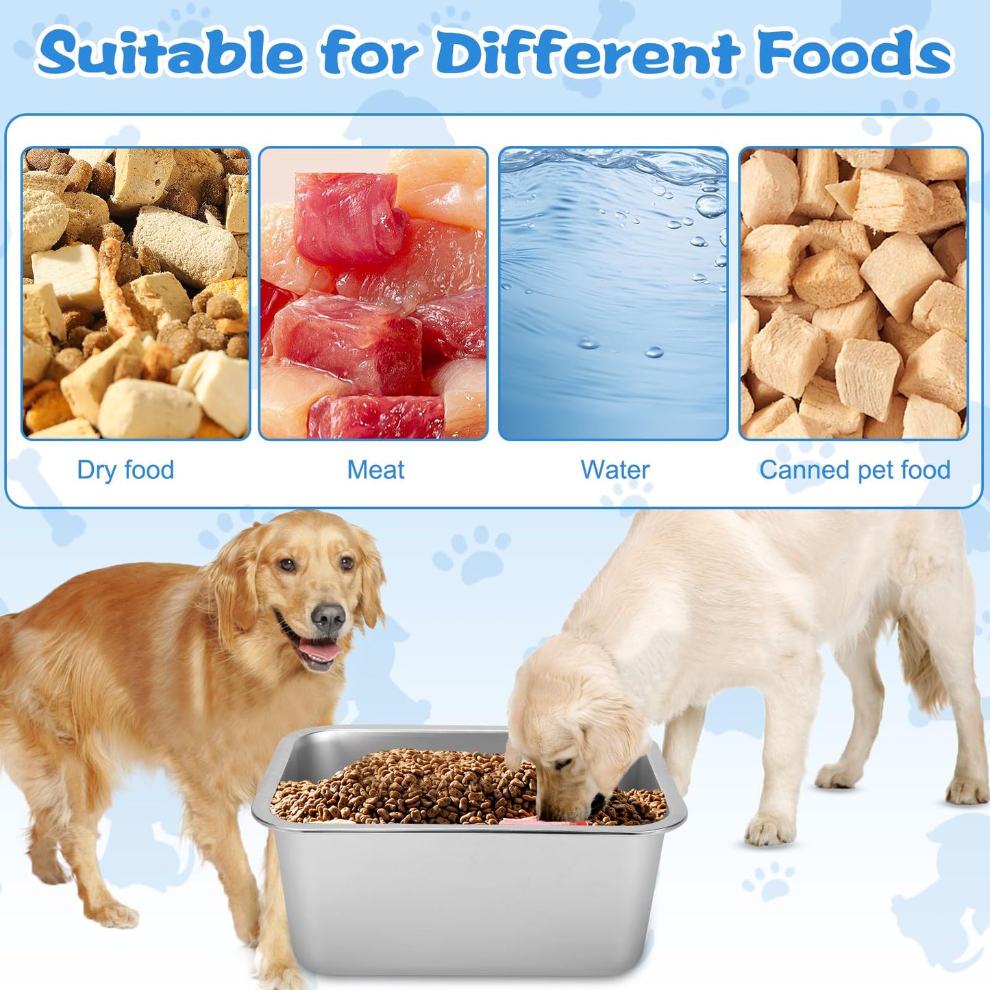 Cuencos de Agua de Acero Inoxidable YUEPET de Gran Capacidad extra Grandes para Perros