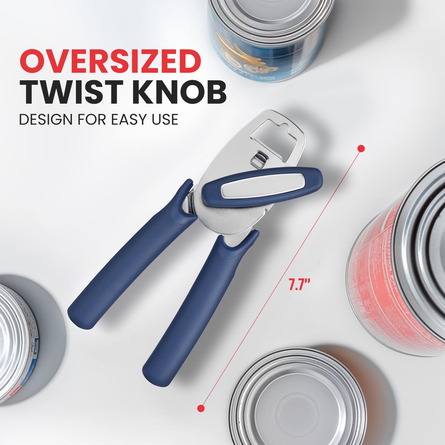 Abrelatas Manual Zulay Kitchen Acero Inoxidable Asas Ergonómicas Abridor de Botellas Integrado