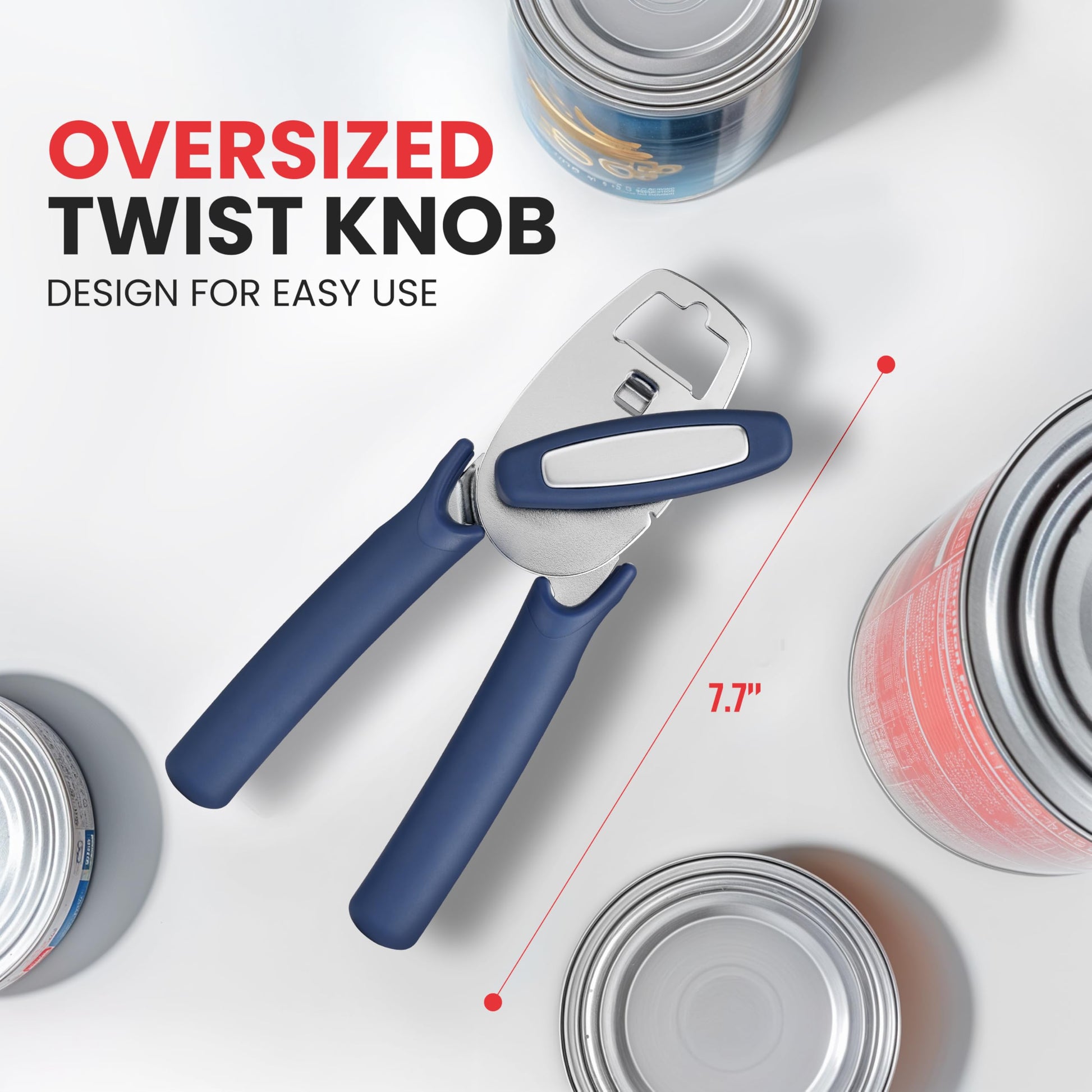Abrelatas Manual Zulay Kitchen Acero Inoxidable Asas Ergonómicas Abridor de Botellas Integrado
