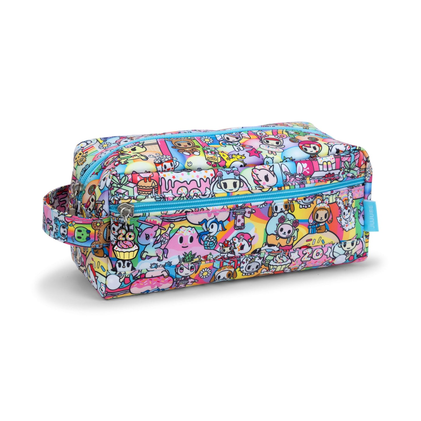 JuJuBe x tokidoki - Neceser de aseo para celebrar el 20 aniversario, bonita bolsa con cierre para mujeres y niñas, organización ideal para viajes, equipaje, escuela, trabajo, lavable a máquina