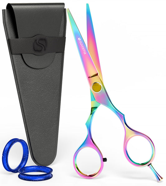 Tijeras de corte de pelo Suvorna de 5,5 pulgadas, multicolor, profesionales, tijeras de corte de pelo, tijeras peluquero, profesionales para hombres, mujeres y adultos.