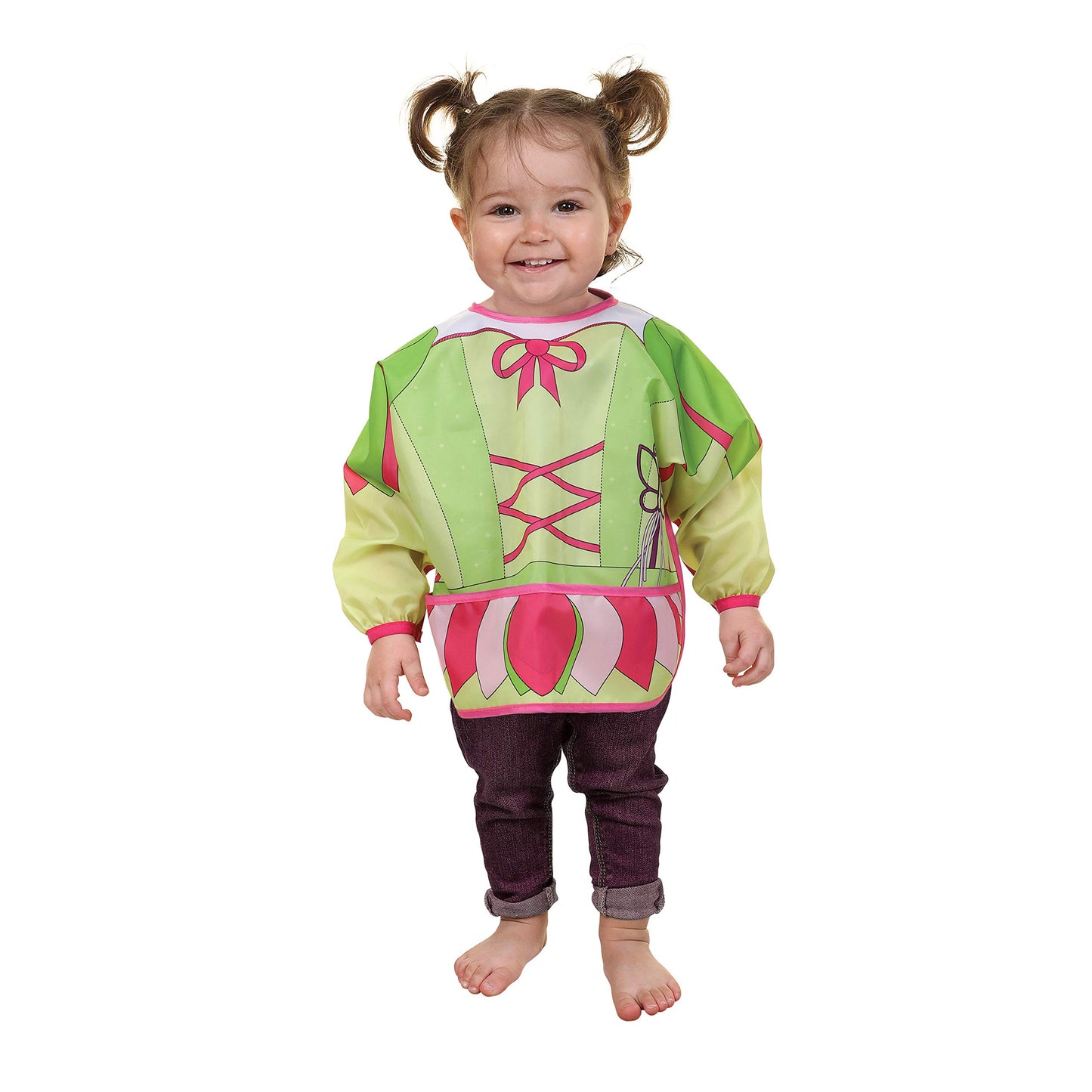 Dreambaby Baberos de personaje para niña: Hada y Veterinaria, 2 piezas, manga larga, Plástico impermeable fácil de limpiar, con bolsillo, ideal para comer o pintar, 1 a 4 años