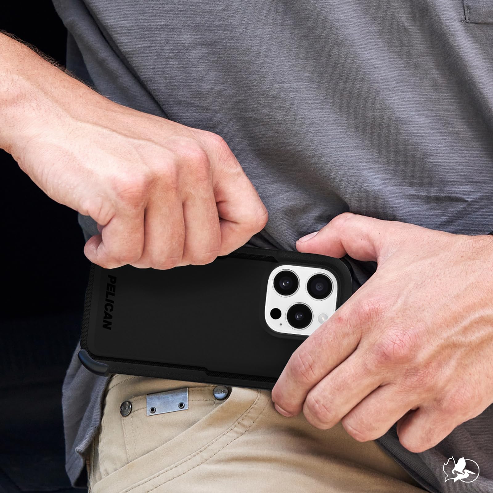 Funda Resistente Pelican Negro Compatible MagSafe Protección Grado Militar para iPhone 16 Pro