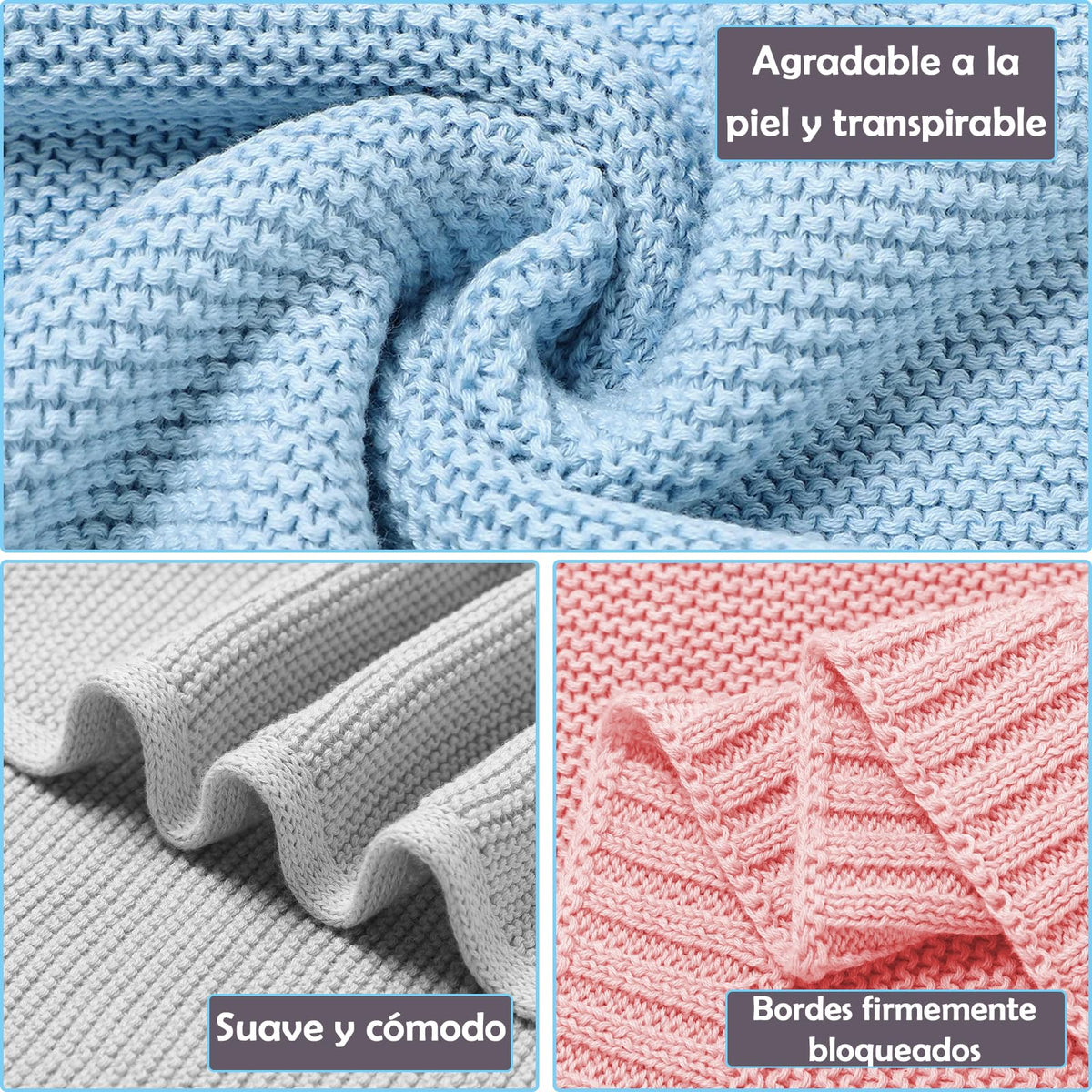 NQAXZIB Manta para Bebés del 100% Algodón Orgánico de Punto,Cobijas Térmica
