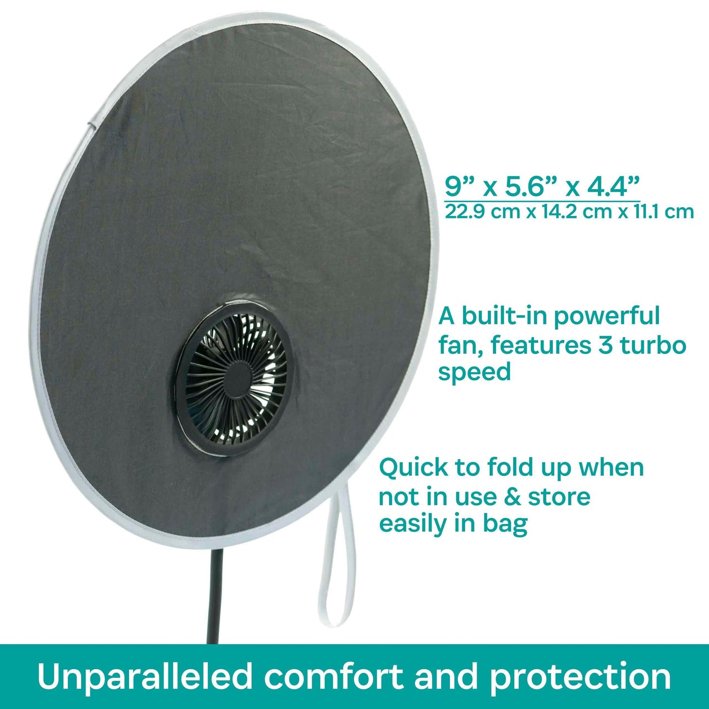 carriola para bebé con parasol, asiento de coche, silla de playa – Cool Shade UPF50 Clip On Baby Infant, protección solar, recargable