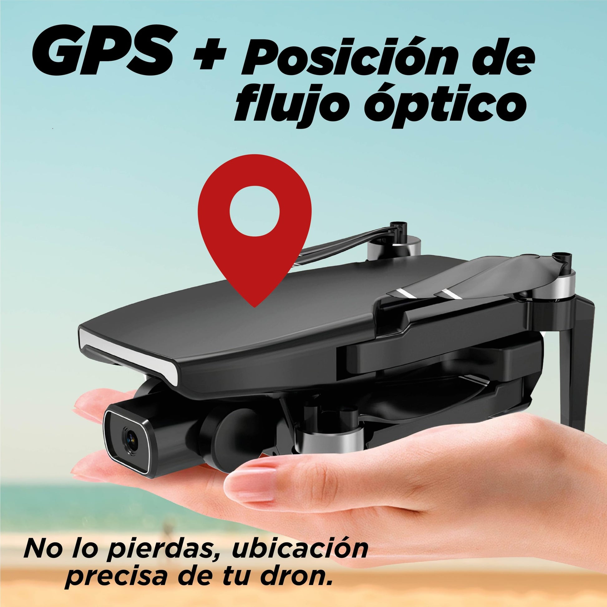 BINDEN - Drone S7 con Cámara 720p y GPS | dron con camara, Detección de Gestos y Obstáculos | WiFi 5G | Vuelo de 20 Min | Incluye Maletín | Compatible con iOS y Android