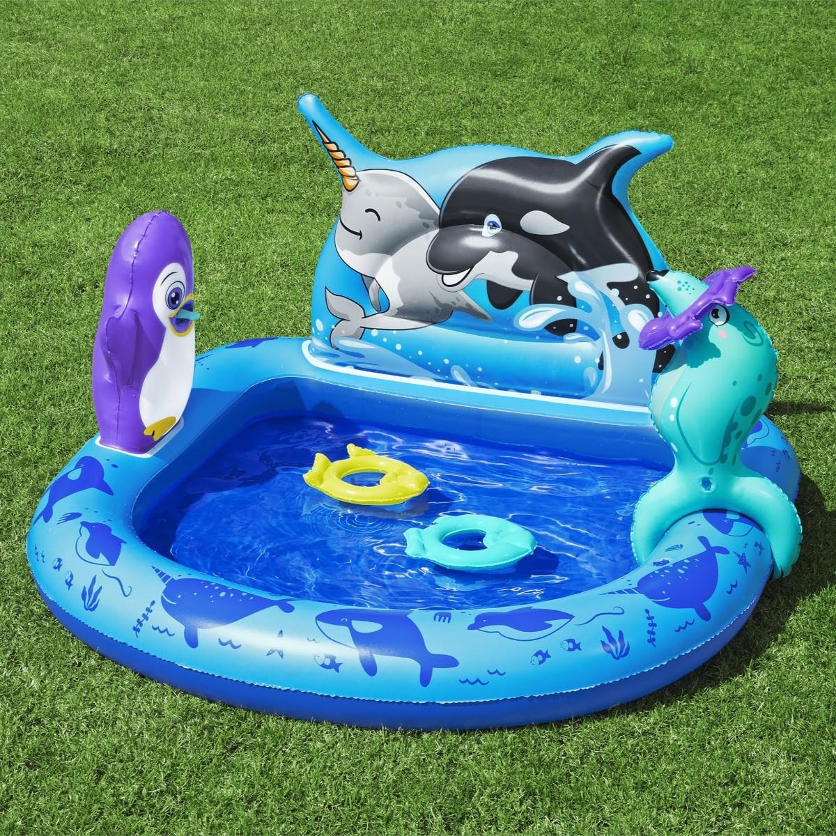 Bestway Polar Pals - Centro de juegos acuáticos (134 x 131 x 73 cm)