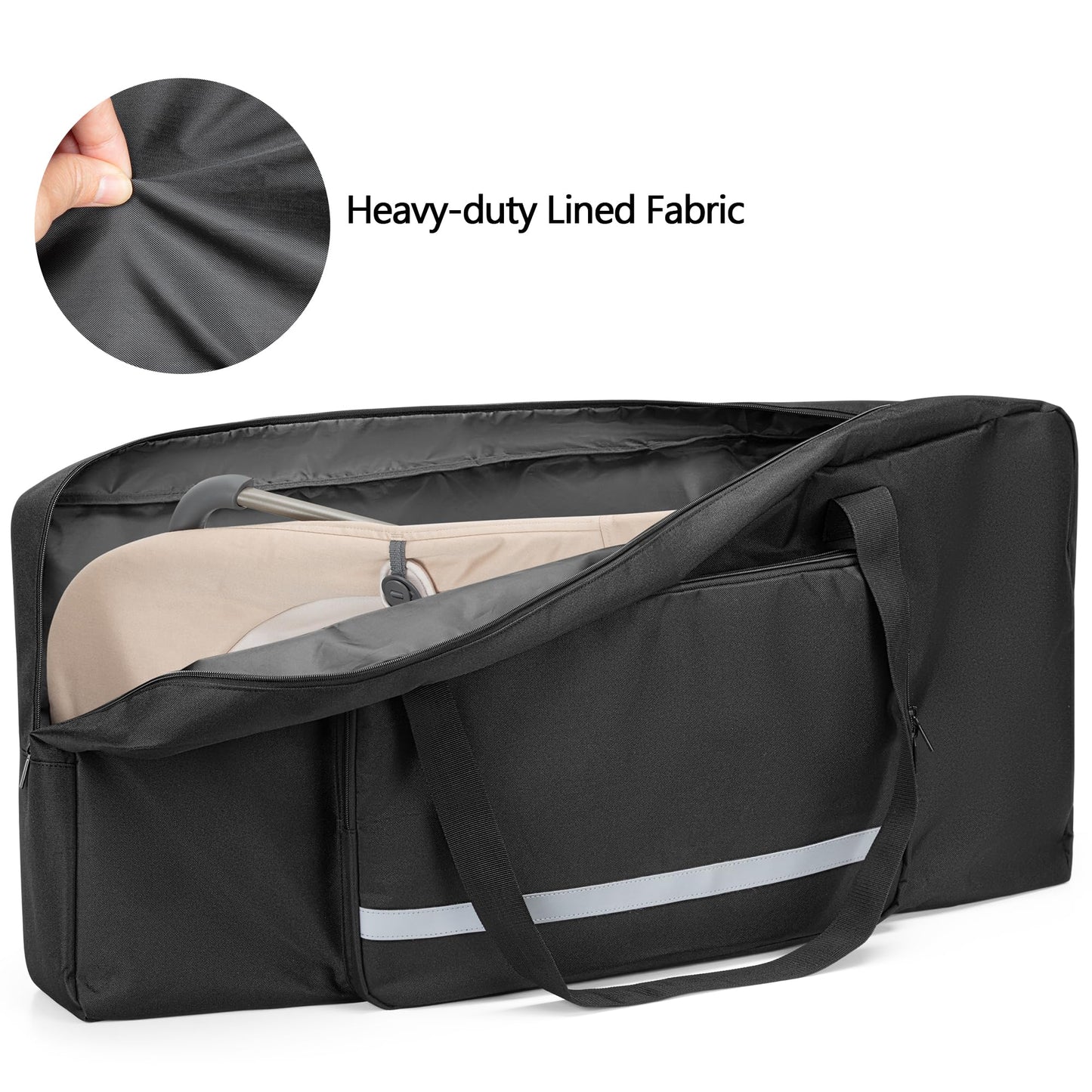 GRAOSO - Bolsa de transporte para bebé, compatible con Baby Bjorn Bouncer Balance Soft and Bouncer Bliss, bolsa de viaje con doble cierre con hombrera, color negro