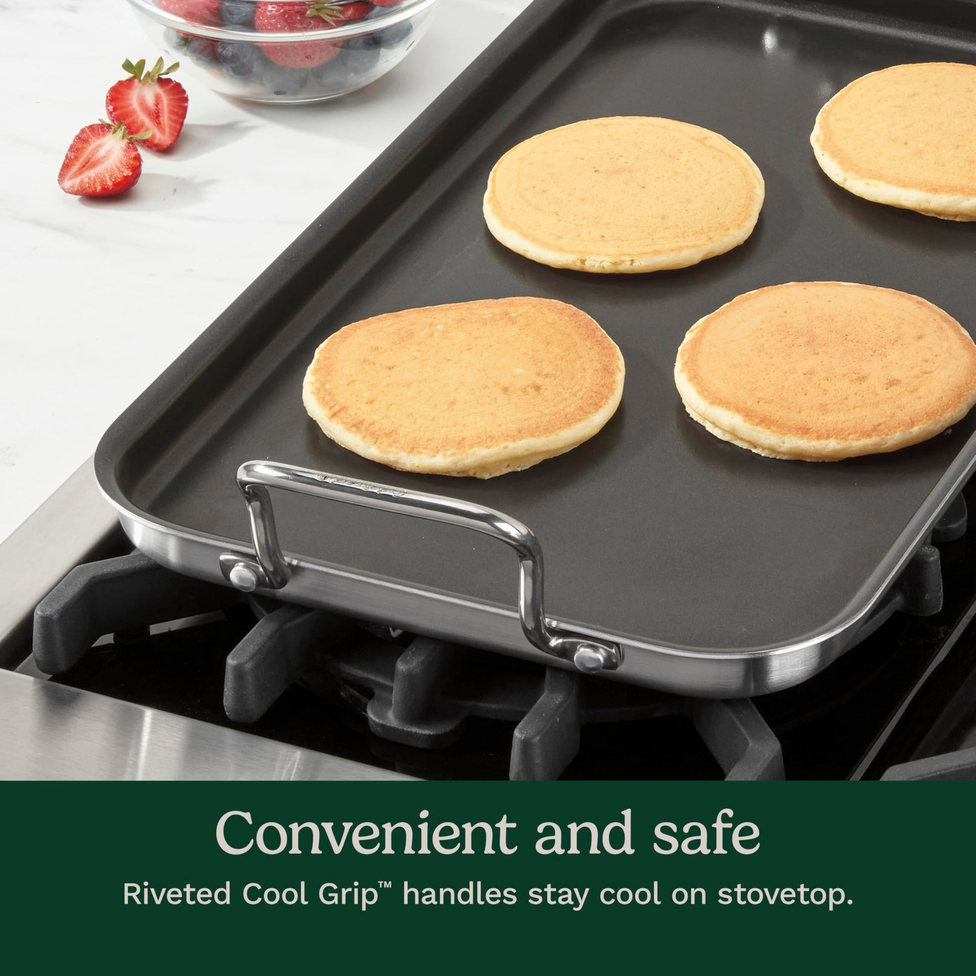 Cuisinart MCP45-25NSES MultiClad Pro - Parrilla de acero inoxidable, Quemador doble antiadherente de anodizado duro.