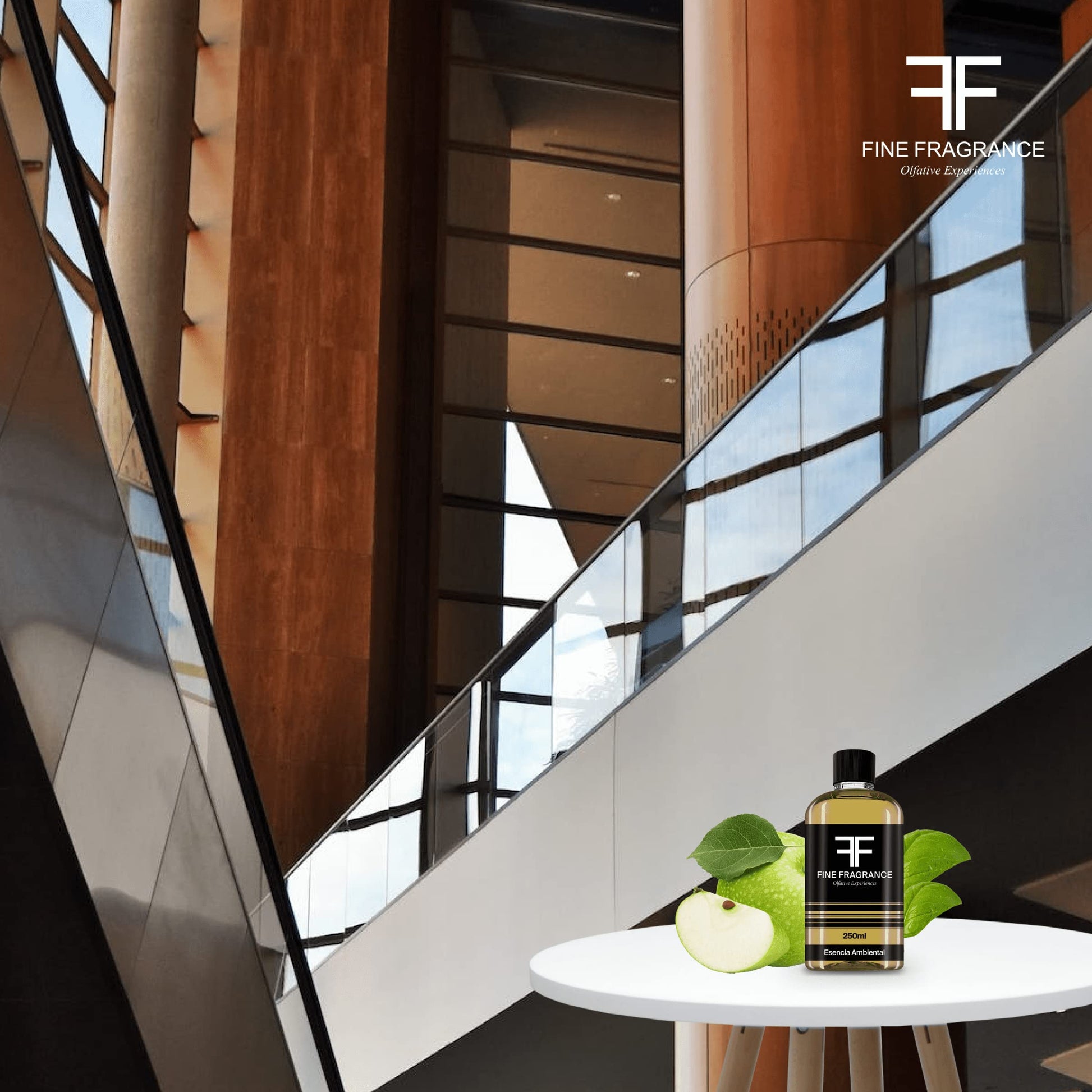 Fine Fragrance, Esencia para difusor aroma Manzana Verde, 250ml, ultra concentrada para uso exclusivo en difusores profesionales y aromaterapia