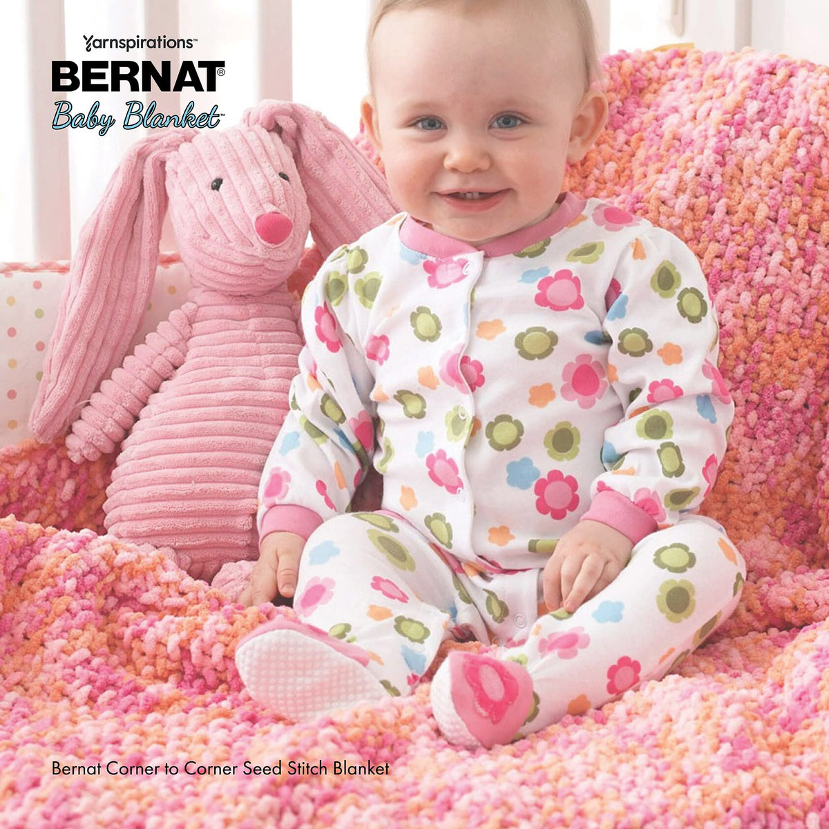 Bernat - Hilo para Manta de bebé, Pequeñas Petunias, Big Ball, 1, 1
