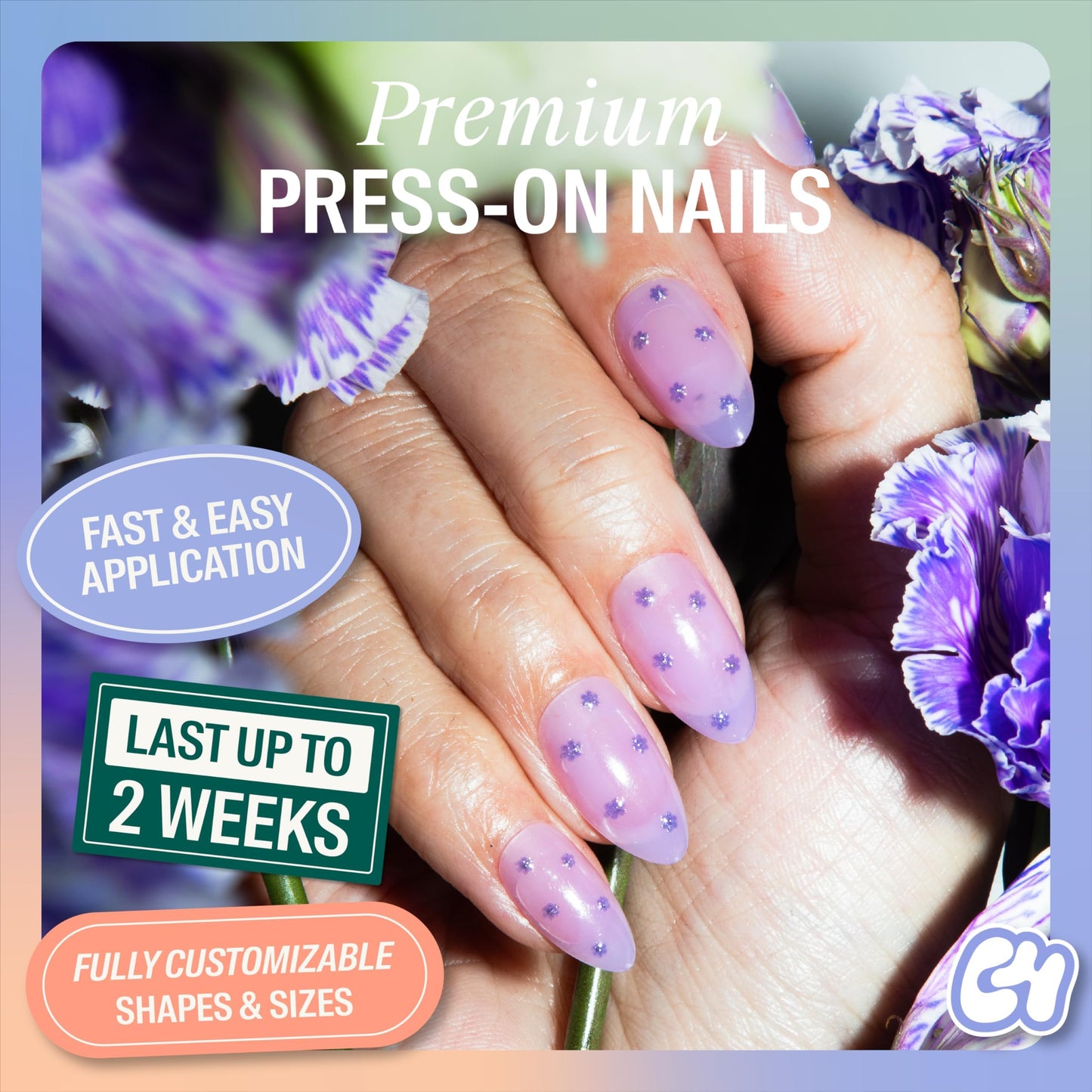 Chillhouse - Kit de Uñas Chill Tips Press on - Fifi la Fleur (Almendra) - 30 Formas y Tamaños de Uñas - Hasta 2 Semanas de Uso - Ajuste Personalizable - Reutilizable - Fundado por Latinas y Propiedad