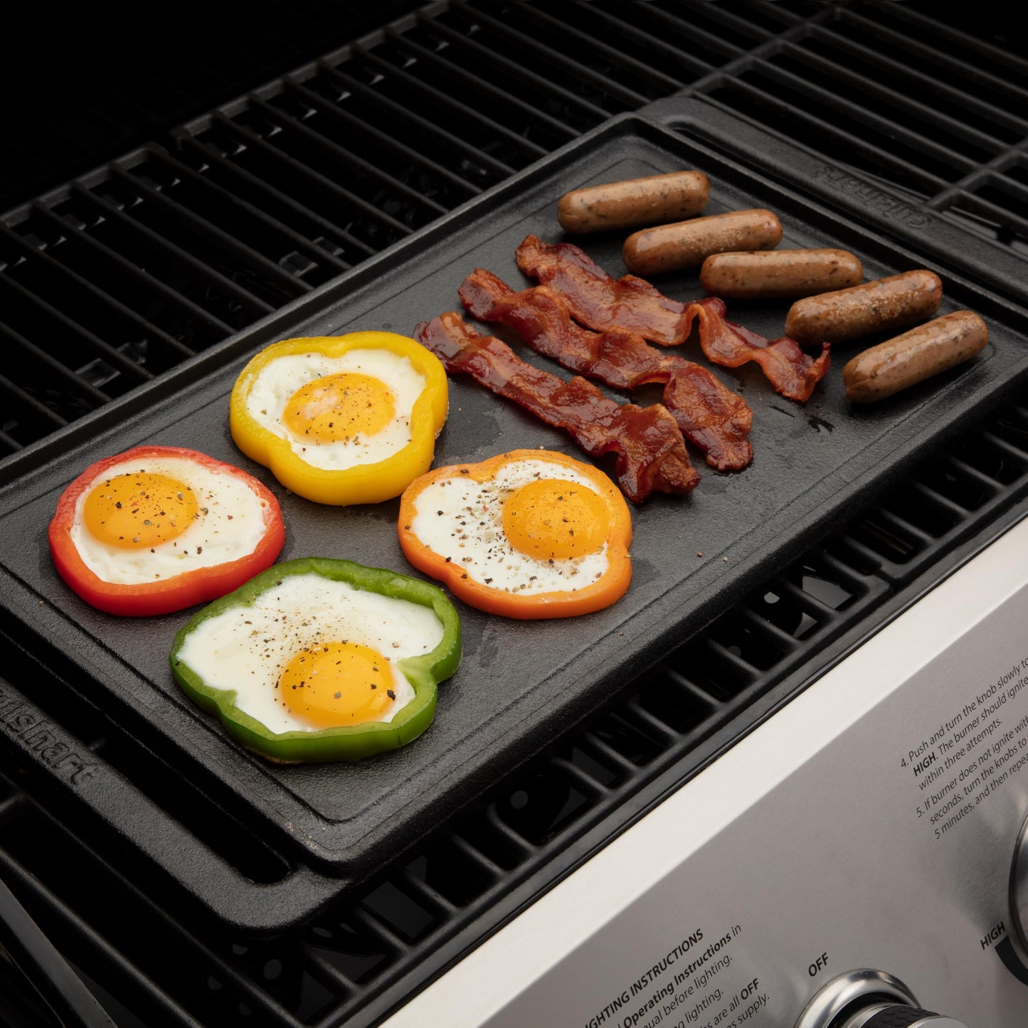 Cuisinart CCP-2000 - Plancha reversible de hierro fundido, parrilla acanalada y plancha plana lisa