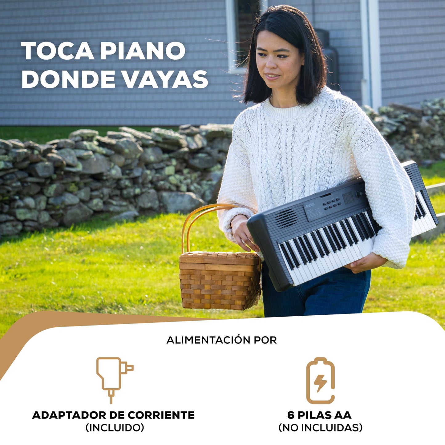 Alesis Melody 61 MK4 Teclado Piano Eléctrico para Principiantes con 61 Teclas, con Altavoces, Atril para Partituras o Tablet, 300 Sonidos y Lecciones de Música