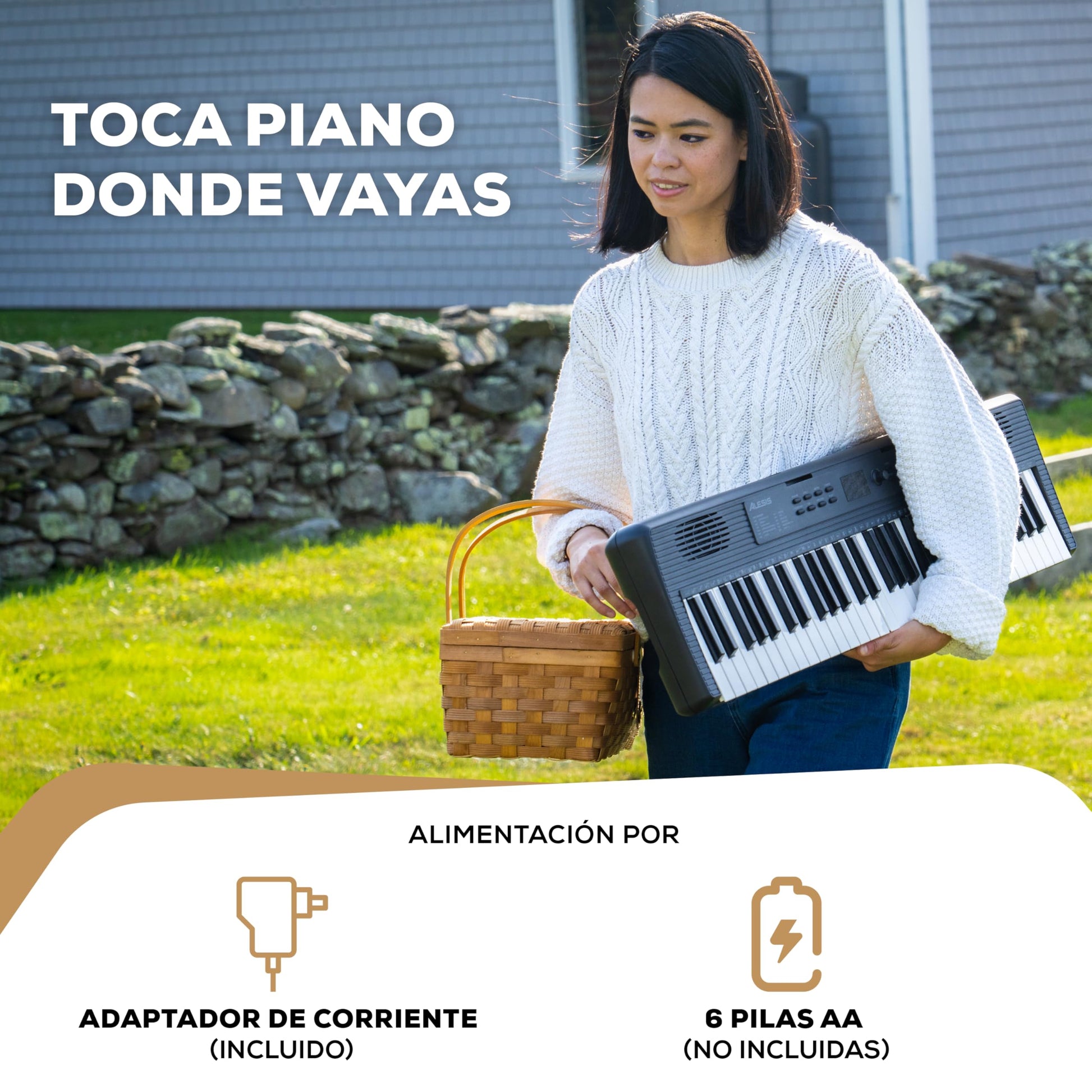 Alesis Melody 61 MK4 Teclado Piano Eléctrico para Principiantes con 61 Teclas, con Altavoces, Atril para Partituras o Tablet, 300 Sonidos y Lecciones de Música