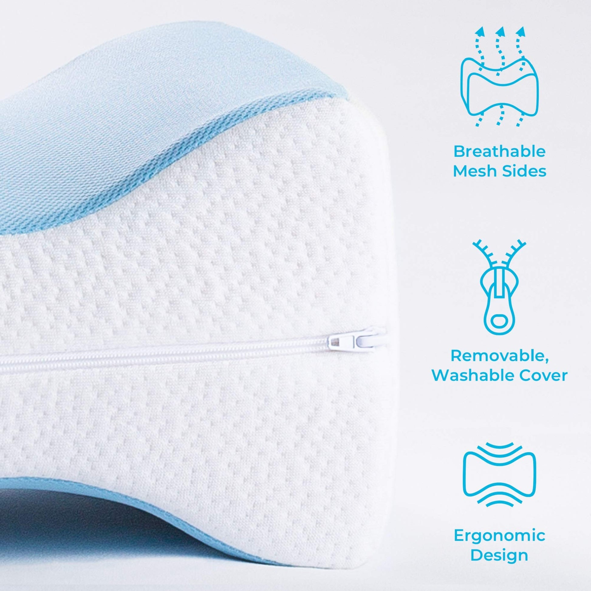 Linenspa - Almohada Ortopédica para Rodillas y Piernas de Memory Foam - Alivia Dolores y Mejora el Descanso