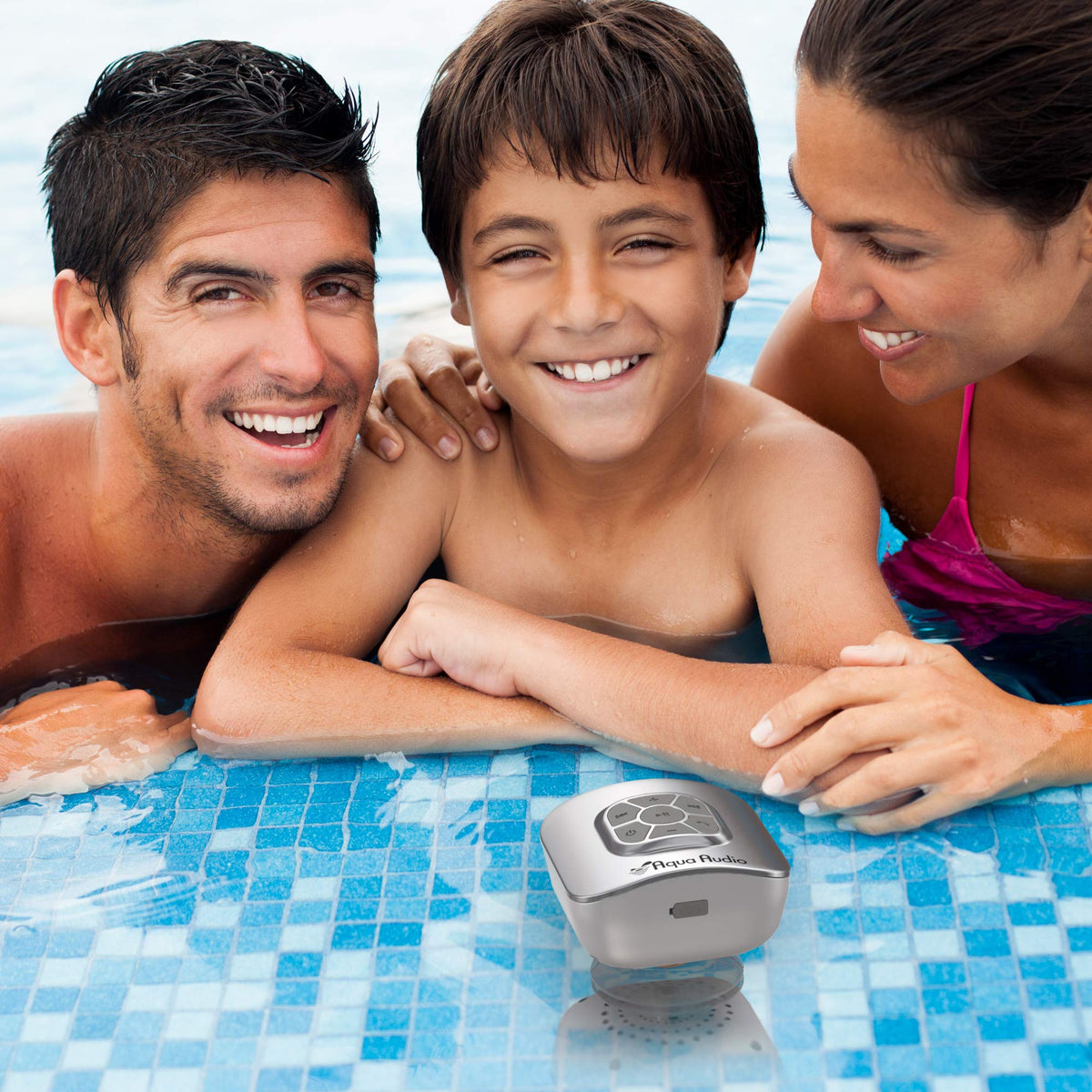 Altavoz Bluetooth Impermeable Gideon AquaAudio Azul con Ventosa y Micrófono Incorporado