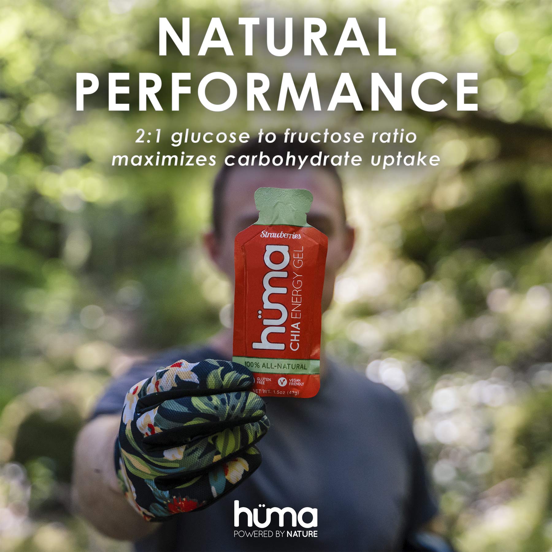Hüma Chia Energy Gel 43 g 12 pzs - Energía natural - Ingredientes naturales - Chía nutritiva - Hecho en USA