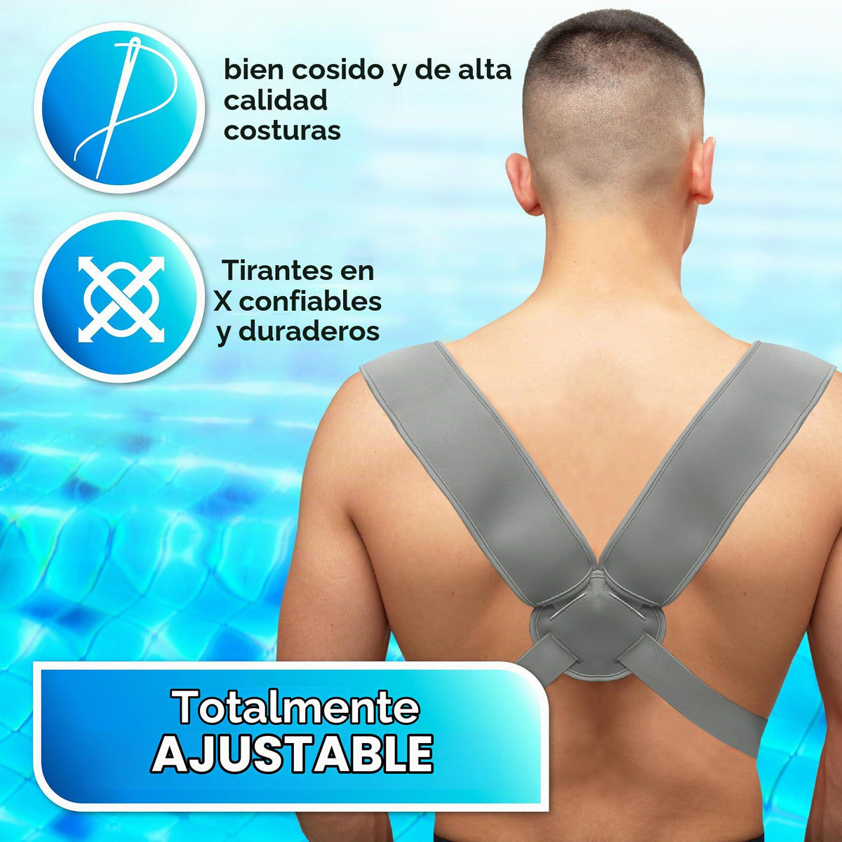 Portabebés de neopreno ergonómico de alta calidad para agua cálida y segura y diversión en la tierra (4-24 meses) – Arnés ajustable para bebés y niños pequeños – Portabebés de verano e invierno (gris)
