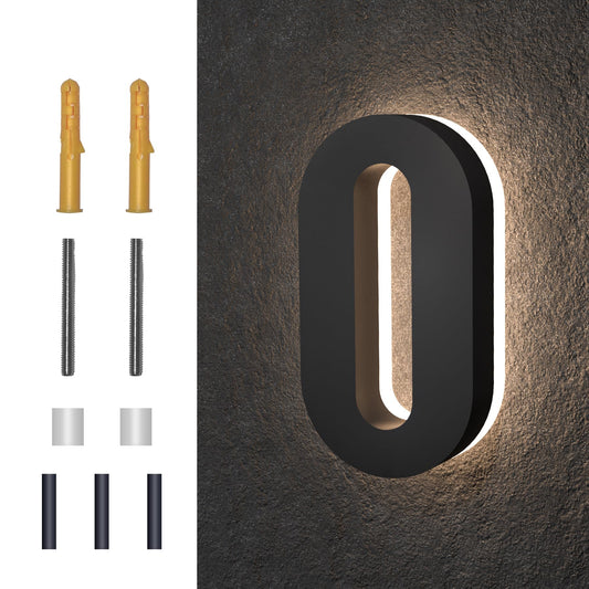 Números de Casa MIDIT LED Retroiluminados 8 Pulgadas Acero Inoxidable Impermeable Acrílico Alta Transparencia