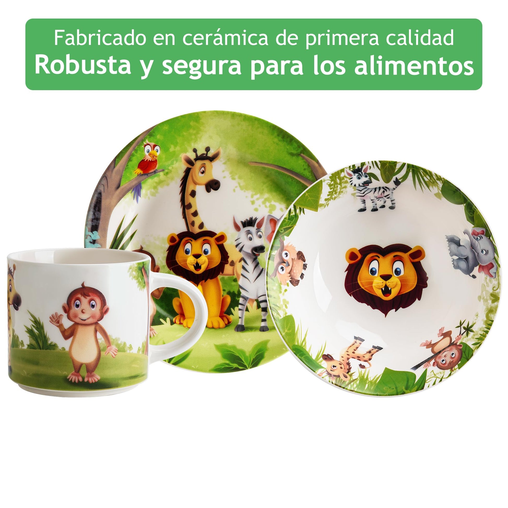 Juego de Vajilla Infantil MIAMIO Selva para Niños e Infantes